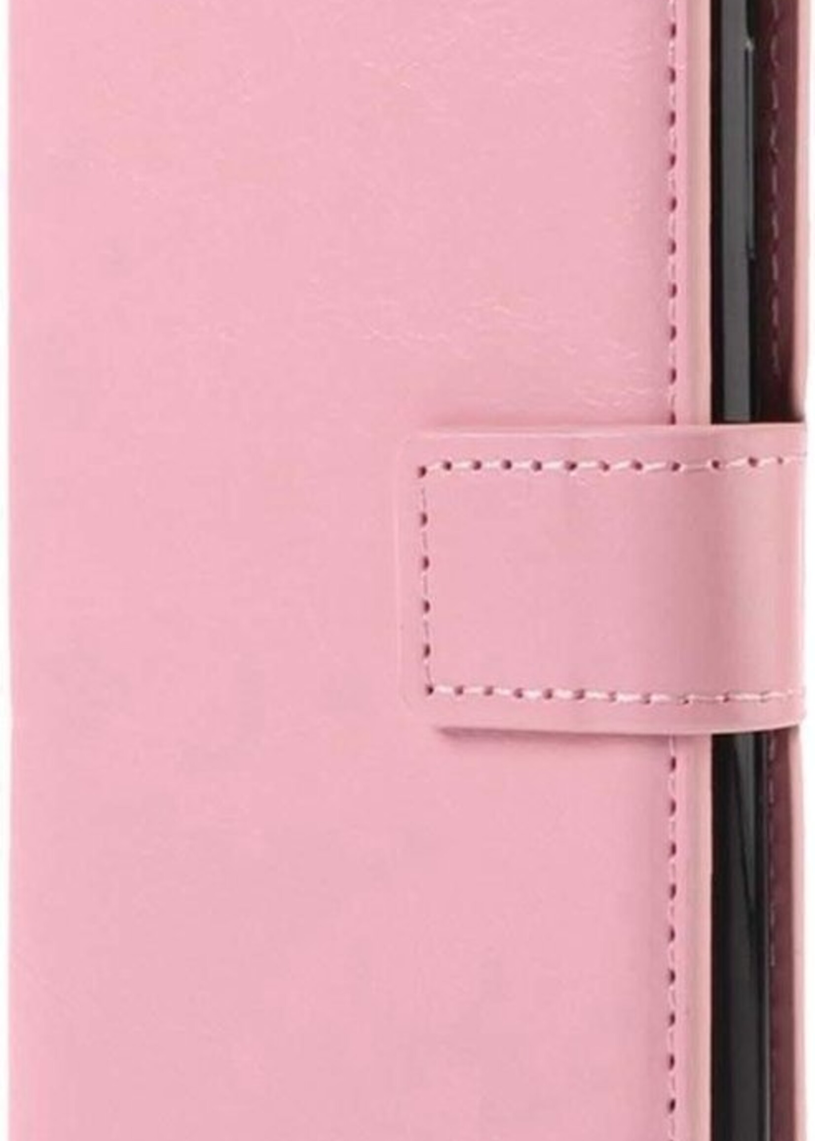 BTH Hoesje Geschikt voor Samsung A72 5G Hoesje Book Case Hoes Portemonnee Cover Walletcase Met Screenprotector - Hoes Geschikt voor Samsung Galaxy A72 5G Hoes Bookcase Hoesje - Lichtroze