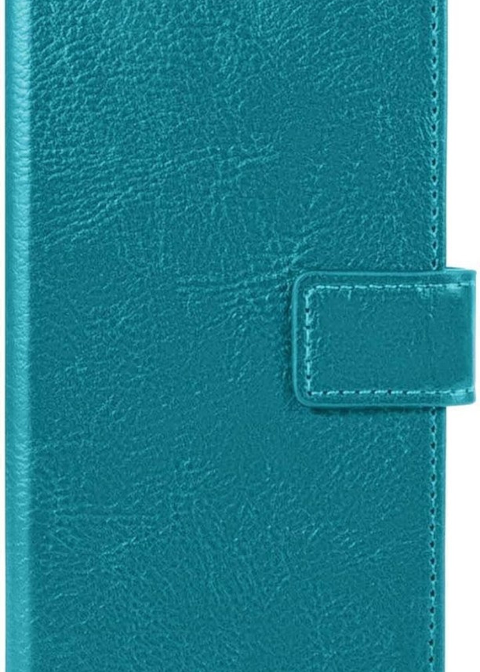BTH Hoesje Geschikt voor Samsung A72 5G Hoesje Book Case Hoes Portemonnee Cover Walletcase Met 2x Screenprotector - Hoes Geschikt voor Samsung Galaxy A72 5G Hoes Bookcase Hoesje - Turquoise