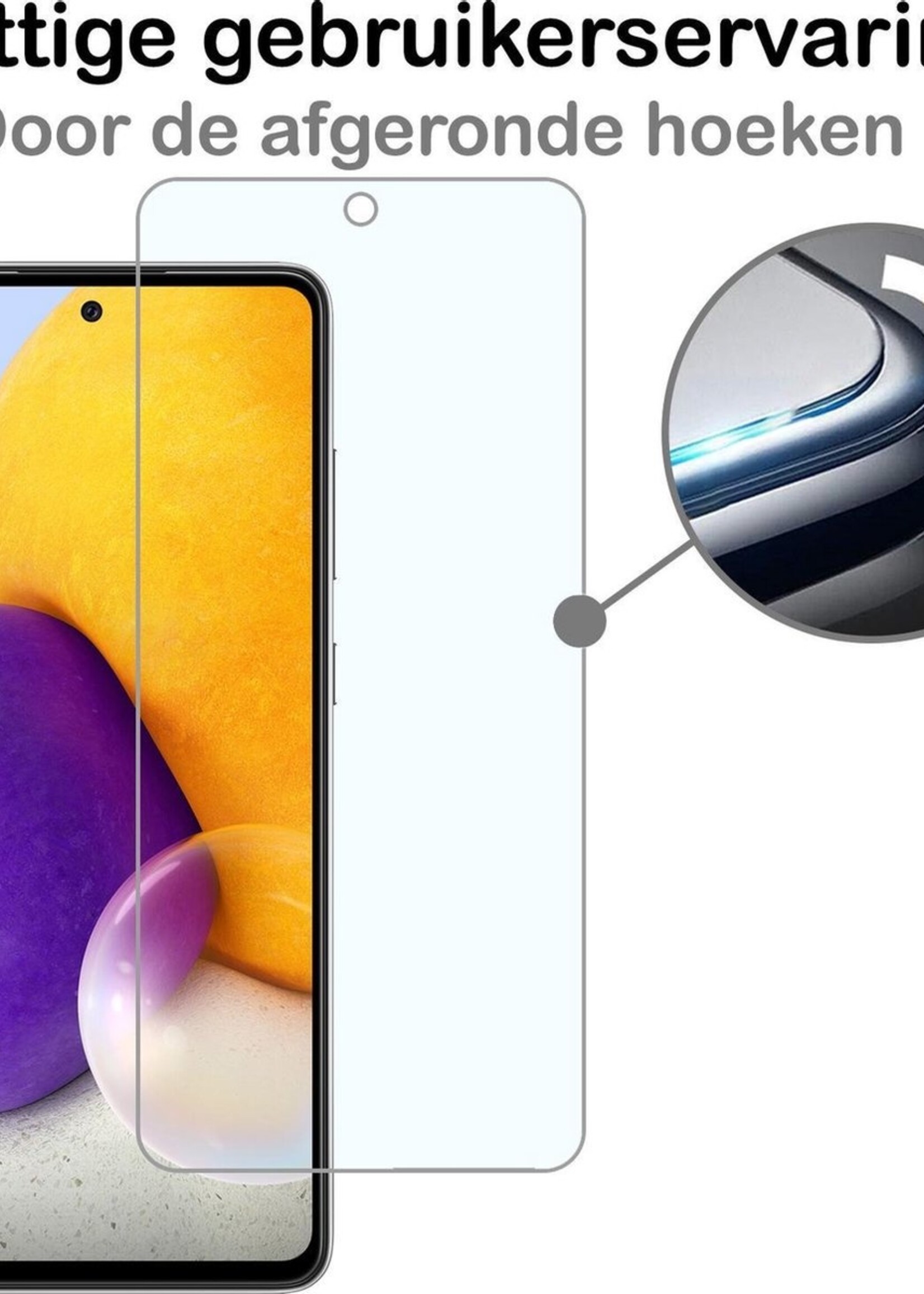 BTH Hoesje Geschikt voor Samsung A72 5G Hoesje Book Case Hoes Portemonnee Cover Walletcase Met 2x Screenprotector - Hoes Geschikt voor Samsung Galaxy A72 5G Hoes Bookcase Hoesje - Wit