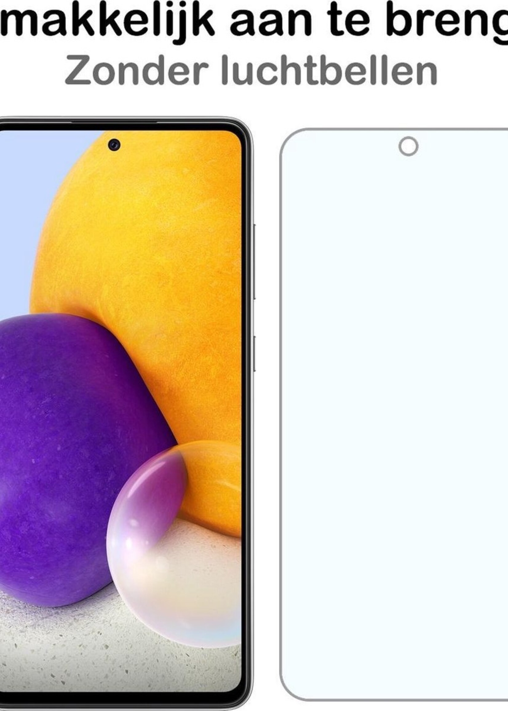 BTH Hoesje Geschikt voor Samsung A72 5G Hoesje Book Case Hoes Portemonnee Cover Walletcase Met 2x Screenprotector - Hoes Geschikt voor Samsung Galaxy A72 5G Hoes Bookcase Hoesje - Wit