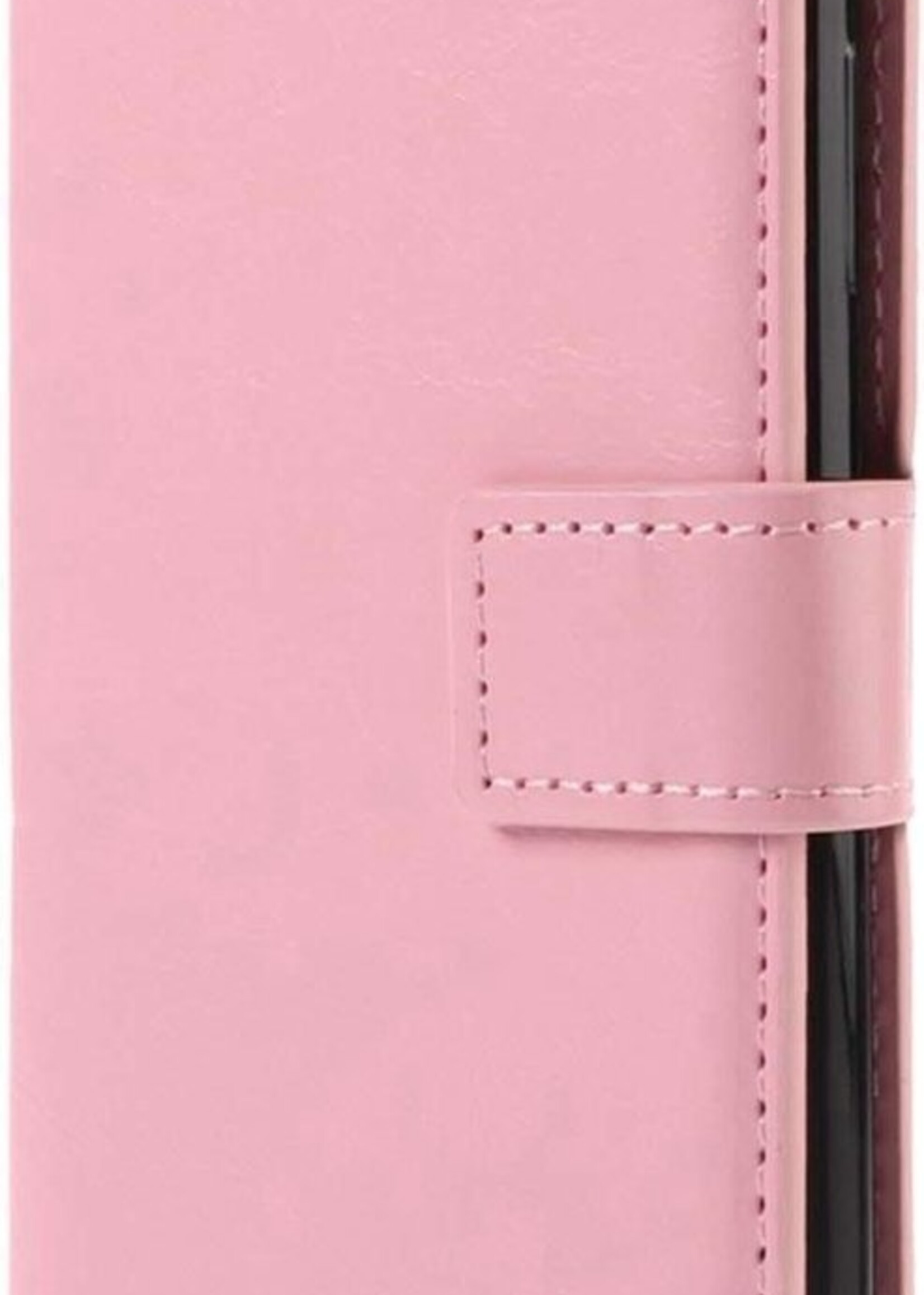 BTH Hoesje Geschikt voor Samsung A32 5G Hoesje Book Case Hoes Portemonnee Cover Walletcase Met Screenprotector - Hoes Geschikt voor Samsung Galaxy A32 5G Hoes Bookcase Hoesje - Lichtroze