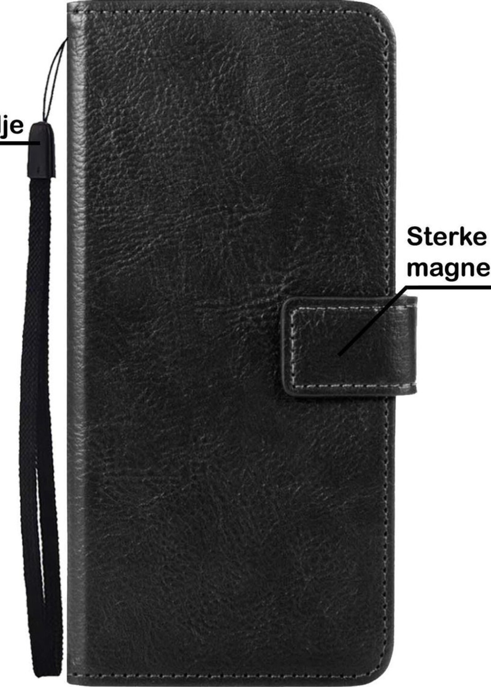BTH Hoesje Geschikt voor Samsung A32 5G Hoesje Book Case Hoes Portemonnee Cover Walletcase Met 2x Screenprotector - Hoes Geschikt voor Samsung Galaxy A32 5G Hoes Bookcase Hoesje - Zwart