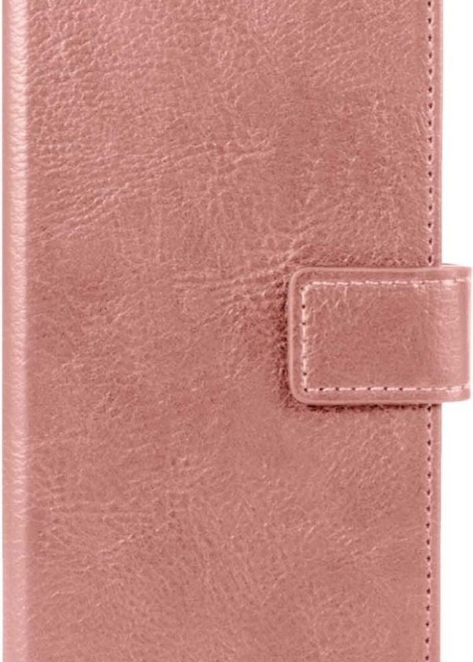 BTH Hoesje Geschikt voor Samsung A32 5G Hoesje Book Case Hoes Portemonnee Cover Walletcase Met 2x Screenprotector - Hoes Geschikt voor Samsung Galaxy A32 5G Hoes Bookcase Hoesje - Rosé goud