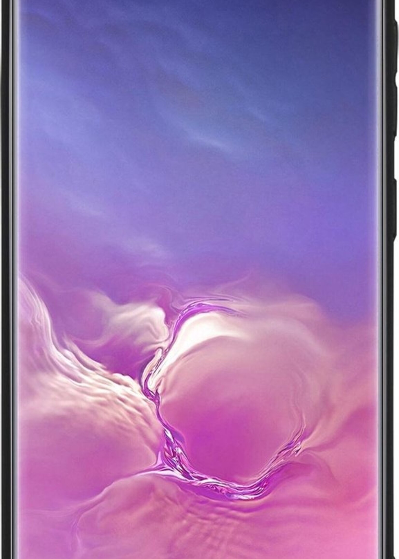 BTH Hoesje Geschikt voor Samsung S10 Hoesje Siliconen Case Hoes Met Screenprotector - Hoes Geschikt voor Samsung Galaxy S10 Hoes Cover Case - Zwart
