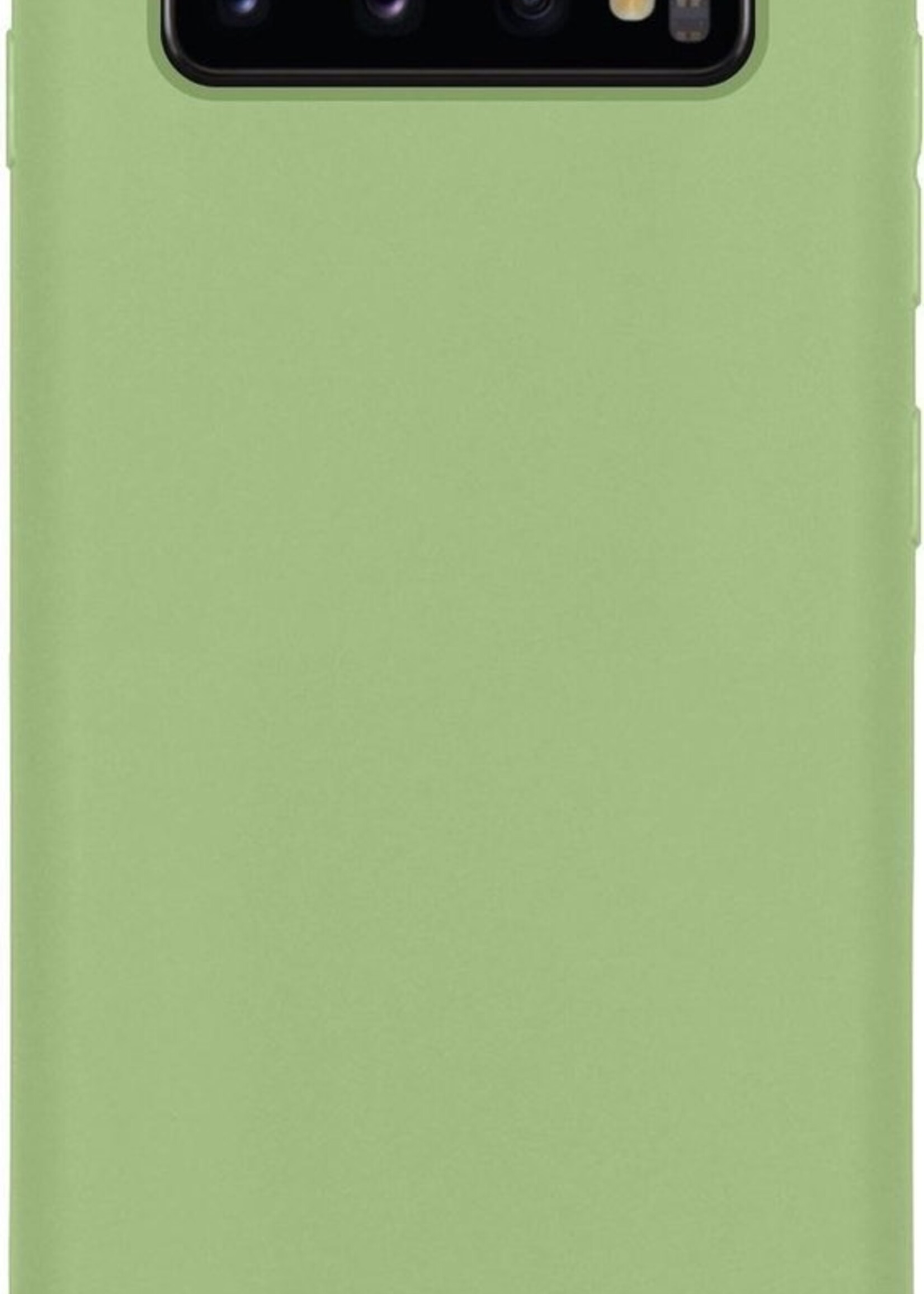 BTH Hoesje Geschikt voor Samsung S10 Hoesje Siliconen Case Hoes Met Screenprotector - Hoes Geschikt voor Samsung Galaxy S10 Hoes Cover Case - Groen