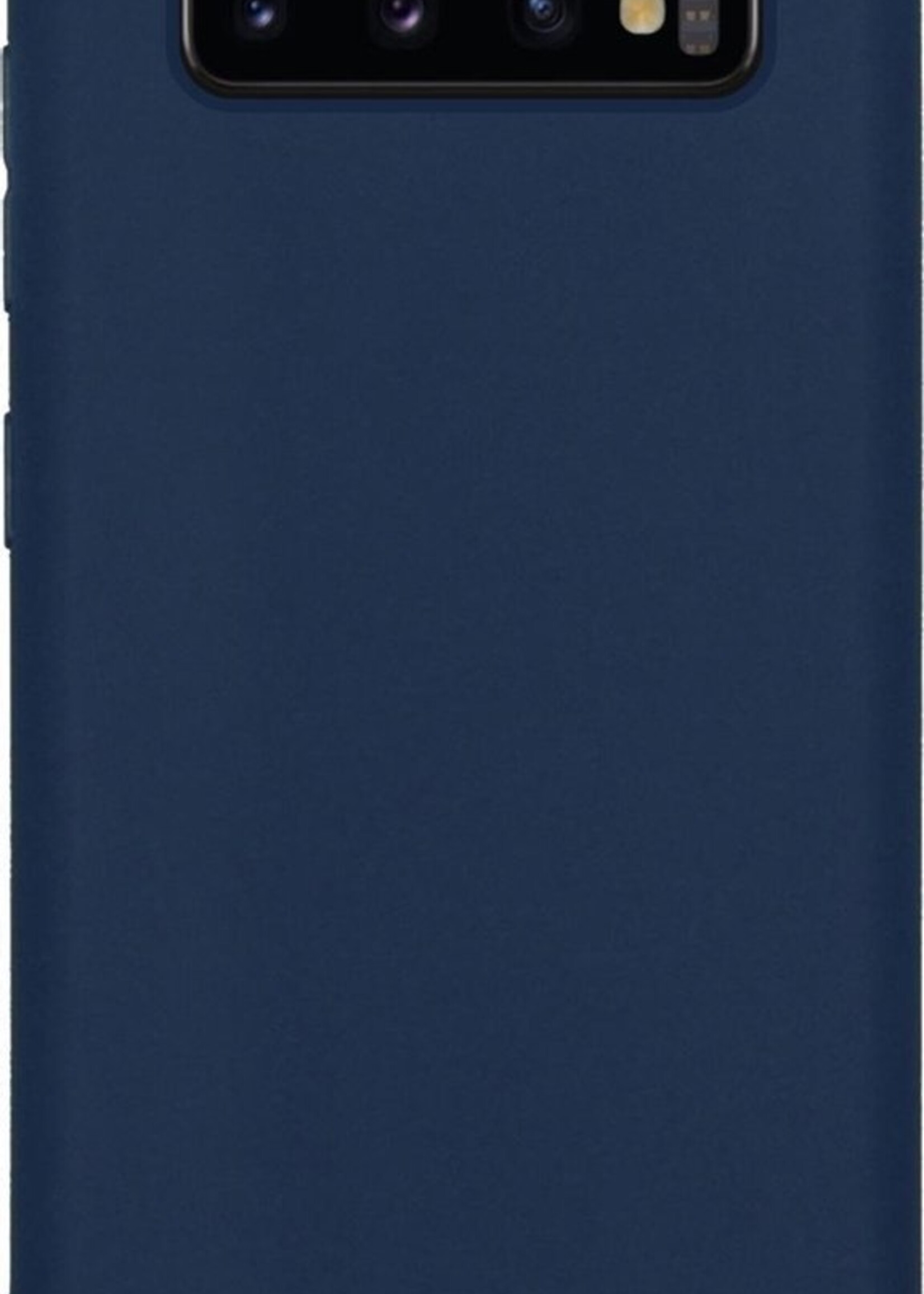BTH Hoesje Geschikt voor Samsung S10 Hoesje Siliconen Case Hoes Met Screenprotector - Hoes Geschikt voor Samsung Galaxy S10 Hoes Cover Case - Donkerblauw