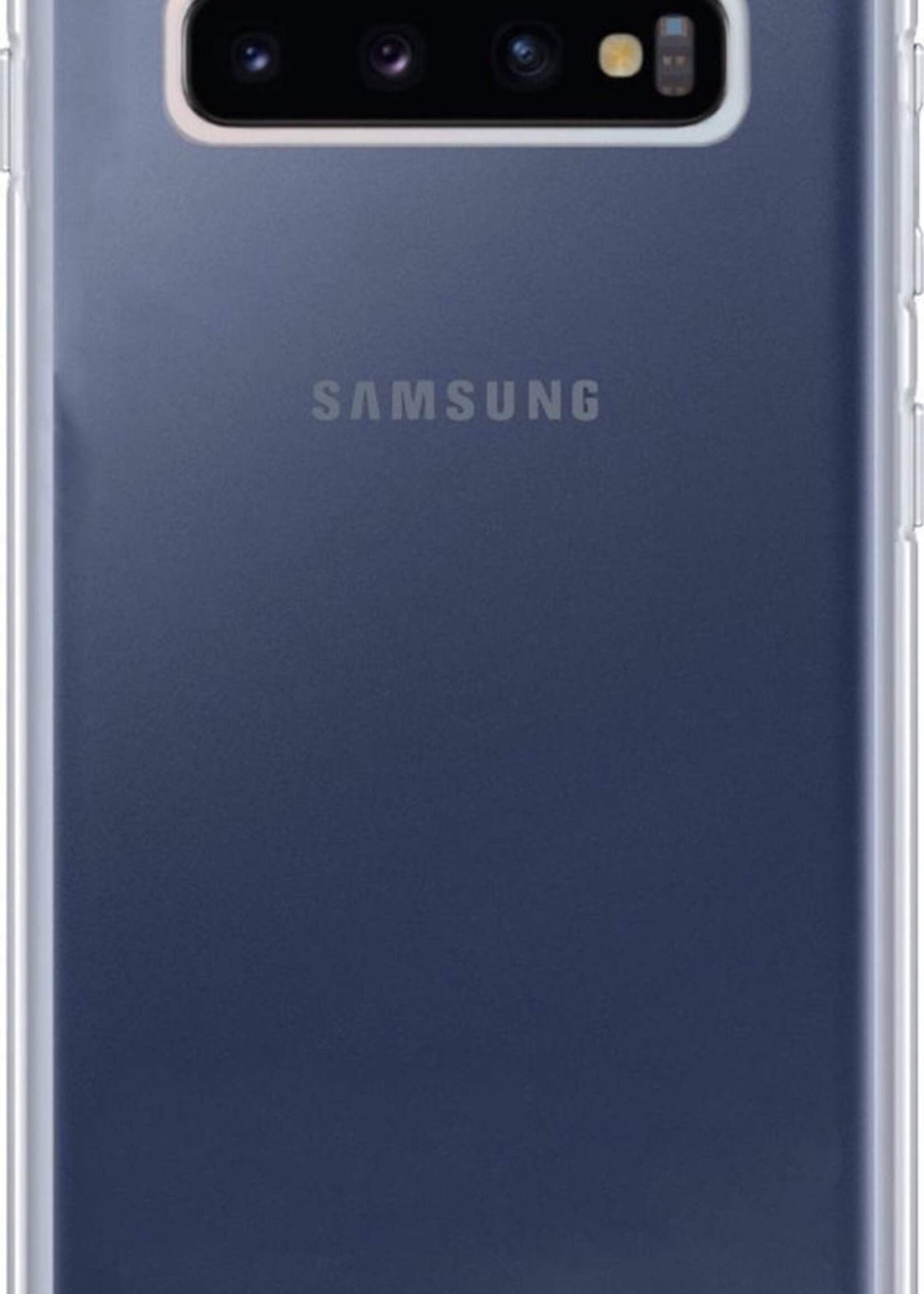 BTH Hoesje Geschikt voor Samsung S10 Hoesje Siliconen Case Hoes Met 2x Screenprotector - Hoes Geschikt voor Samsung Galaxy S10 Hoes Cover Case - Transparant