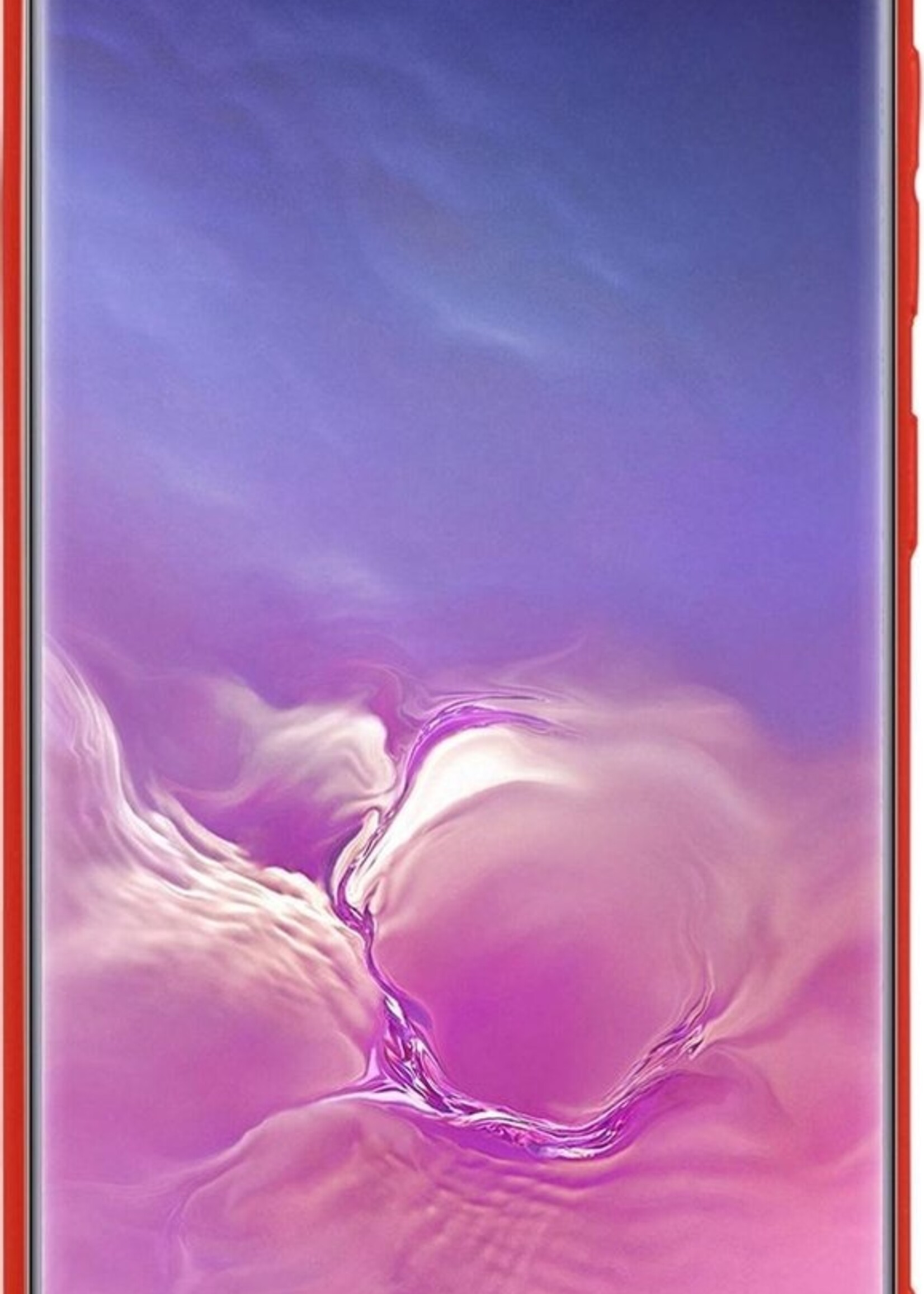 BTH Hoesje Geschikt voor Samsung S10 Hoesje Siliconen Case Hoes Met 2x Screenprotector - Hoes Geschikt voor Samsung Galaxy S10 Hoes Cover Case - Rood