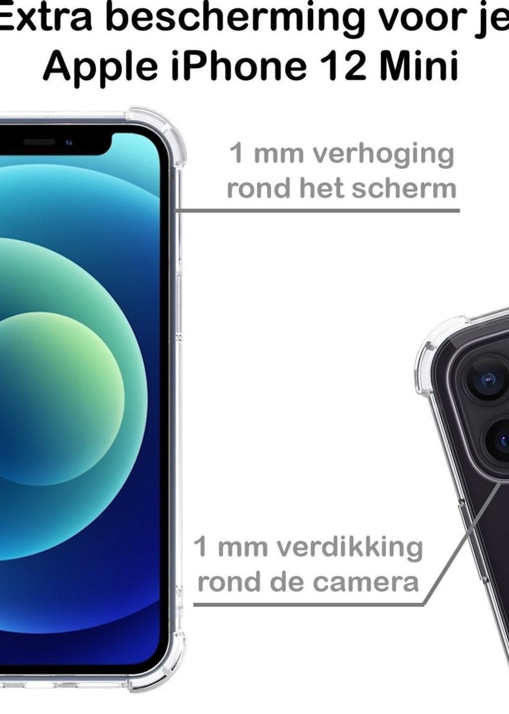 BTH Hoesje Geschikt voor iPhone 12 Mini Hoesje Geschikt voor Magsafe Hoesje Shock Proof Cover Met Screenprotector - Hoes Geschikt voor iPhone 12 Mini Hoesje Magsafe Case Shockproof - Transparant