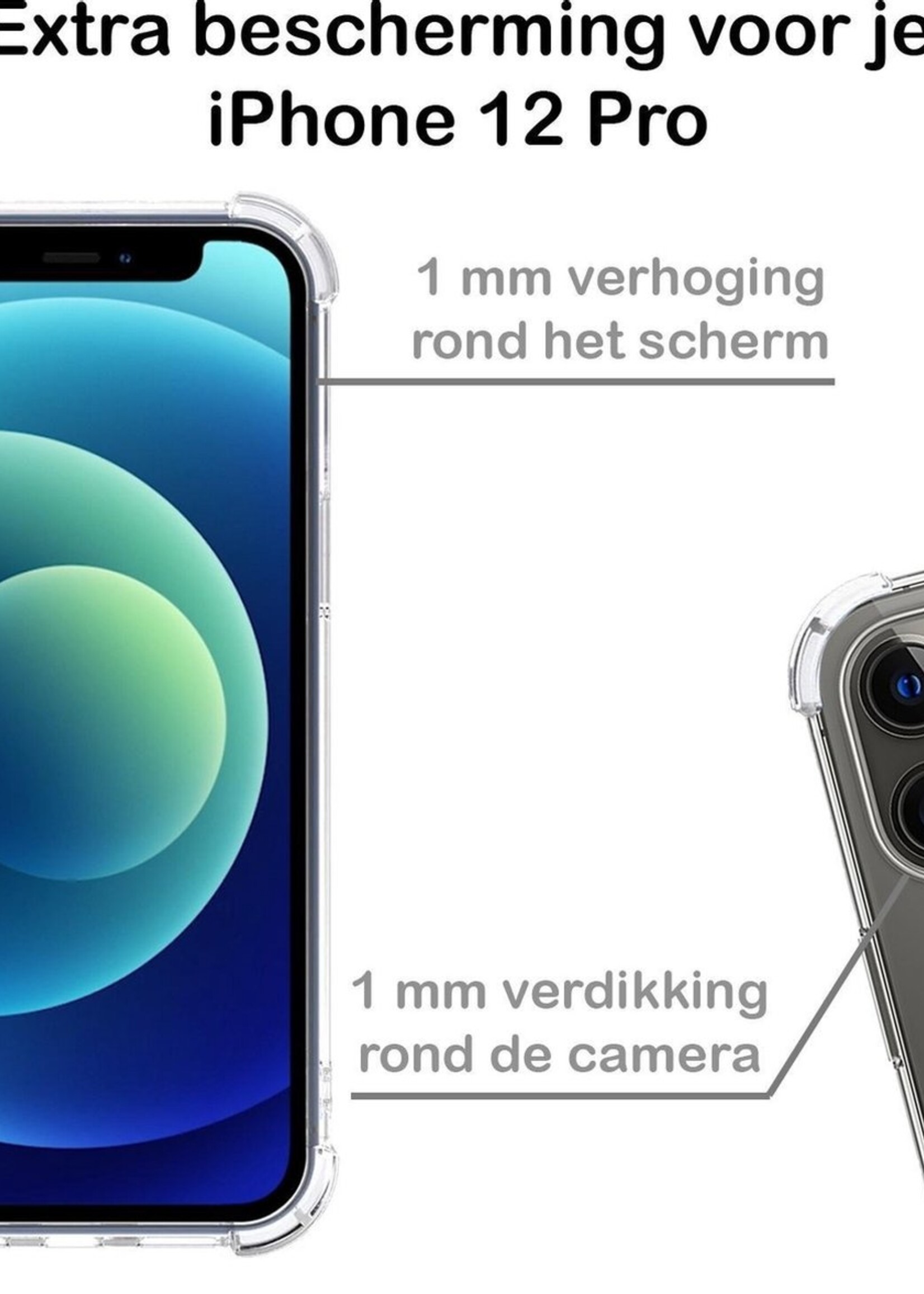 BTH Hoesje Geschikt voor iPhone 12/12 Pro Hoesje Geschikt voor Magsafe Hoesje Shock Proof Cover Met Screenprotector - Hoes Geschikt voor iPhone 12/12 Pro Hoesje Magsafe Case Shockproof - Transparant