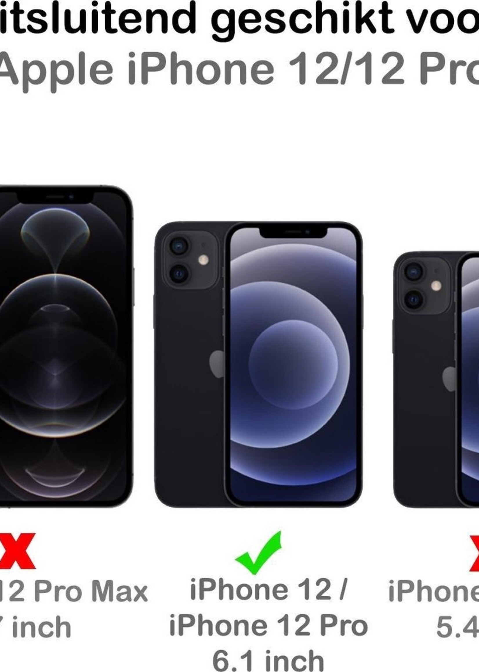 BTH Hoesje Geschikt voor iPhone 12/12 Pro Hoesje Geschikt voor Magsafe Hoesje Shock Proof Cover Met Screenprotector - Hoes Geschikt voor iPhone 12/12 Pro Hoesje Magsafe Case Shockproof - Transparant