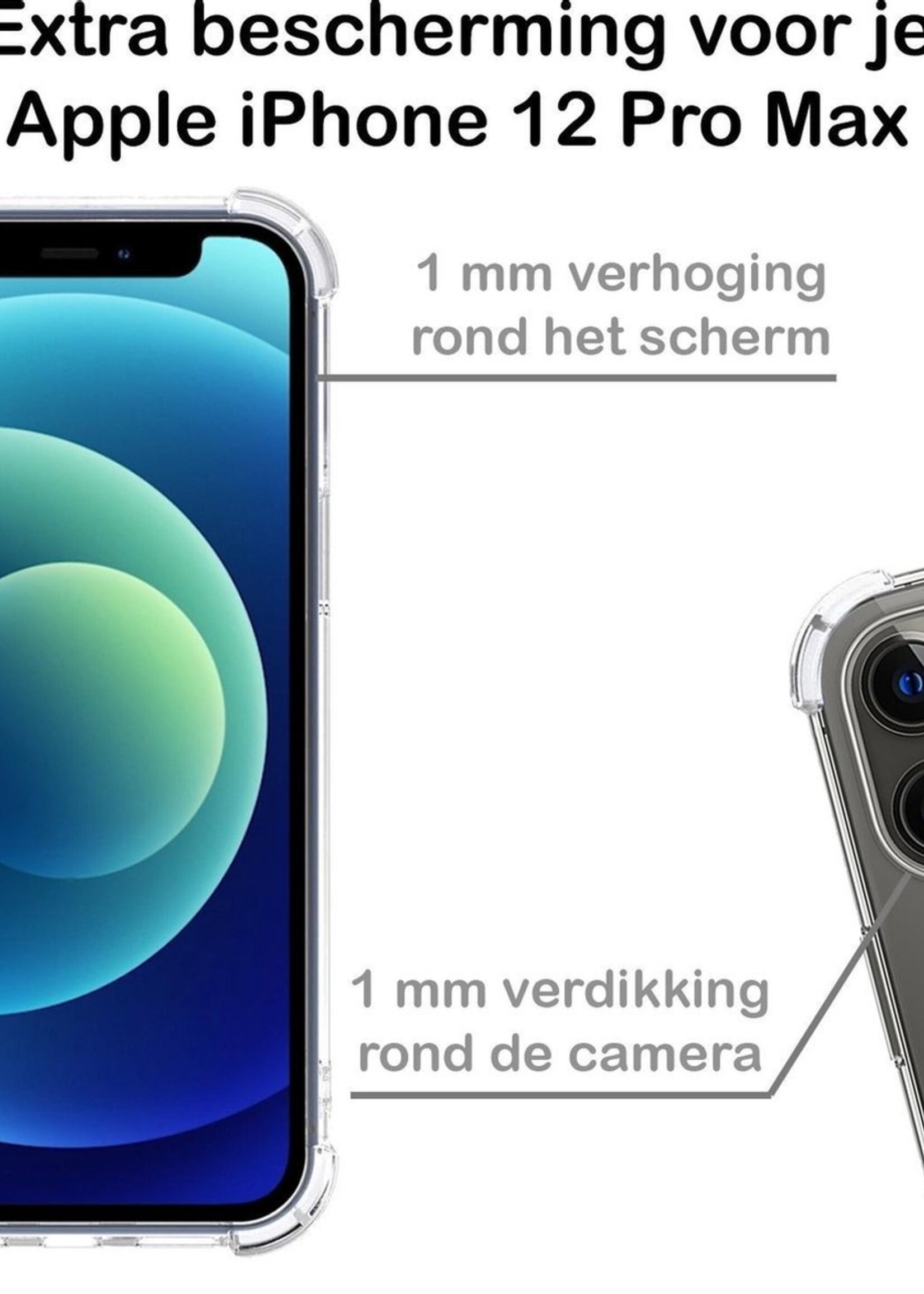 BTH Hoesje Geschikt voor iPhone 12 Pro Max Hoesje Geschikt voor Magsafe Hoesje Shock Proof Cover Met Screenprotector - Hoes Geschikt voor iPhone 12 Pro Max Hoesje Magsafe Case Shockproof - Transparant