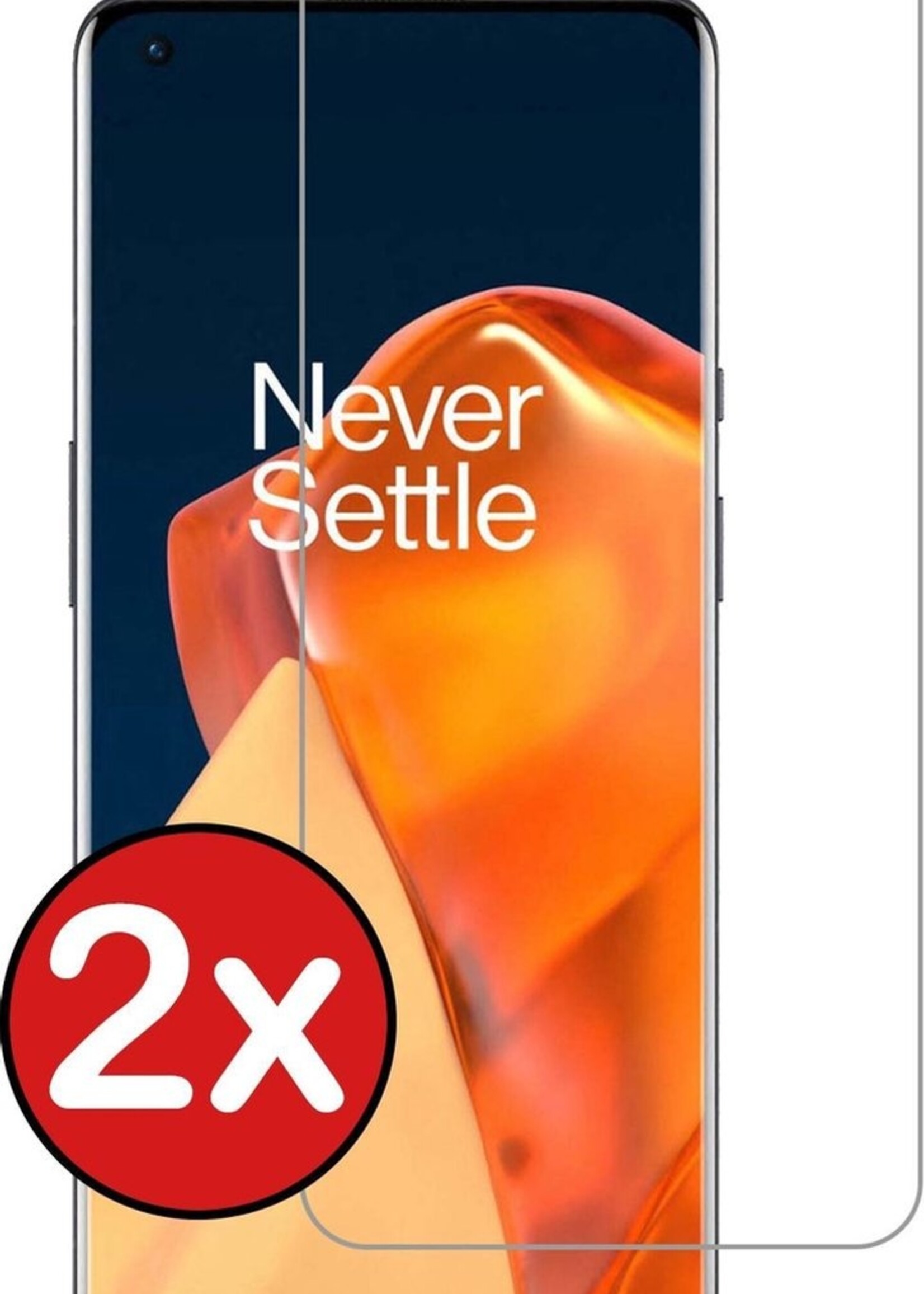 BTH Screenprotector Geschikt voor OnePlus 9 Screenprotector Glas Gehard Tempered Glass - Screenprotector Geschikt voor OnePlus 9 Screen Protector Screen Cover - 2 PACK
