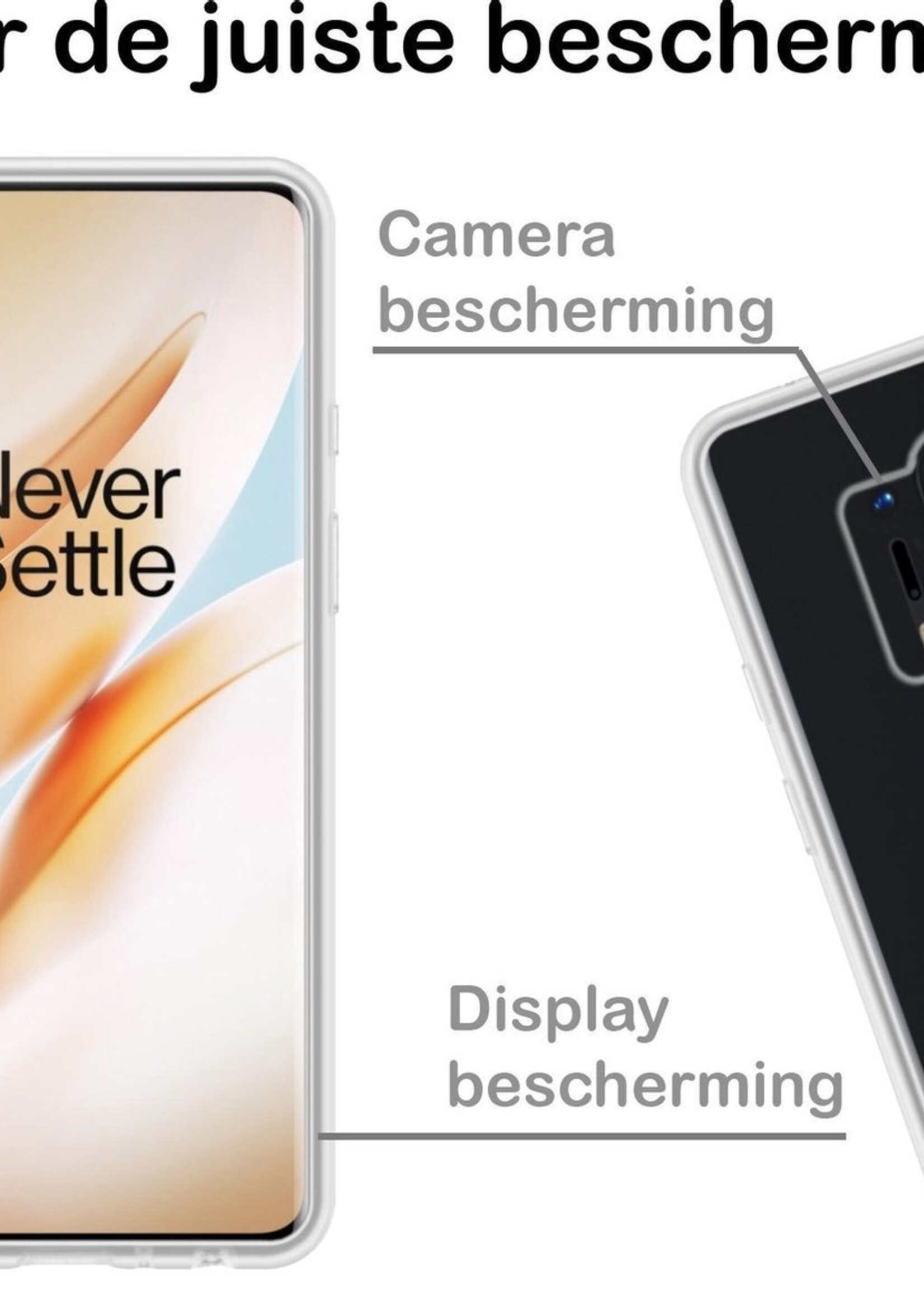 BTH Hoesje Geschikt voor OnePlus 8 Pro Hoesje Siliconen Case Hoes - Hoes Geschikt voor OnePlus 8 Pro Hoes Cover Case - Transparant