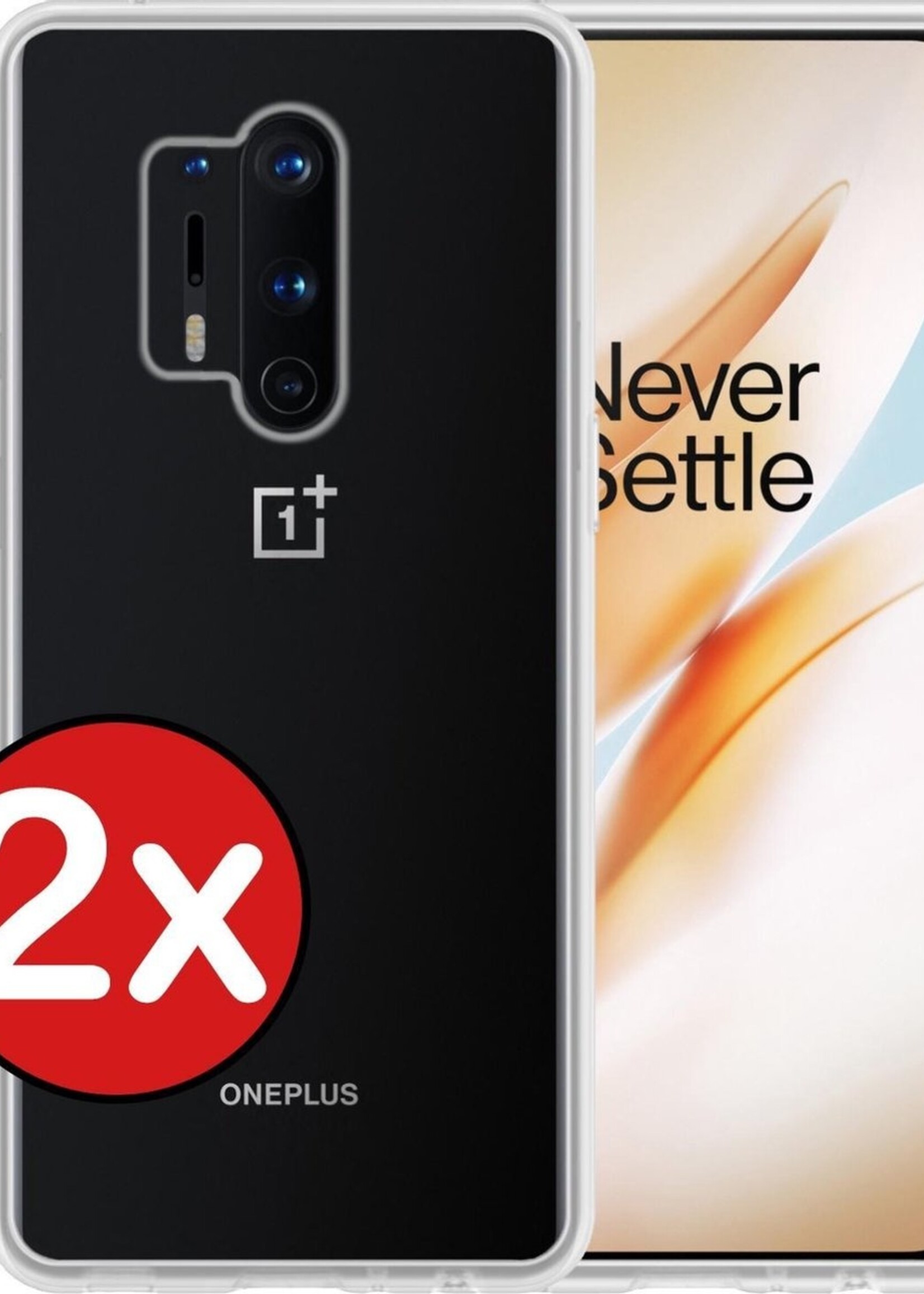 BTH Hoesje Geschikt voor OnePlus 8 Pro Hoesje Siliconen Case Hoes - Hoes Geschikt voor OnePlus 8 Pro Hoes Cover Case - Transparant - 2 PACK