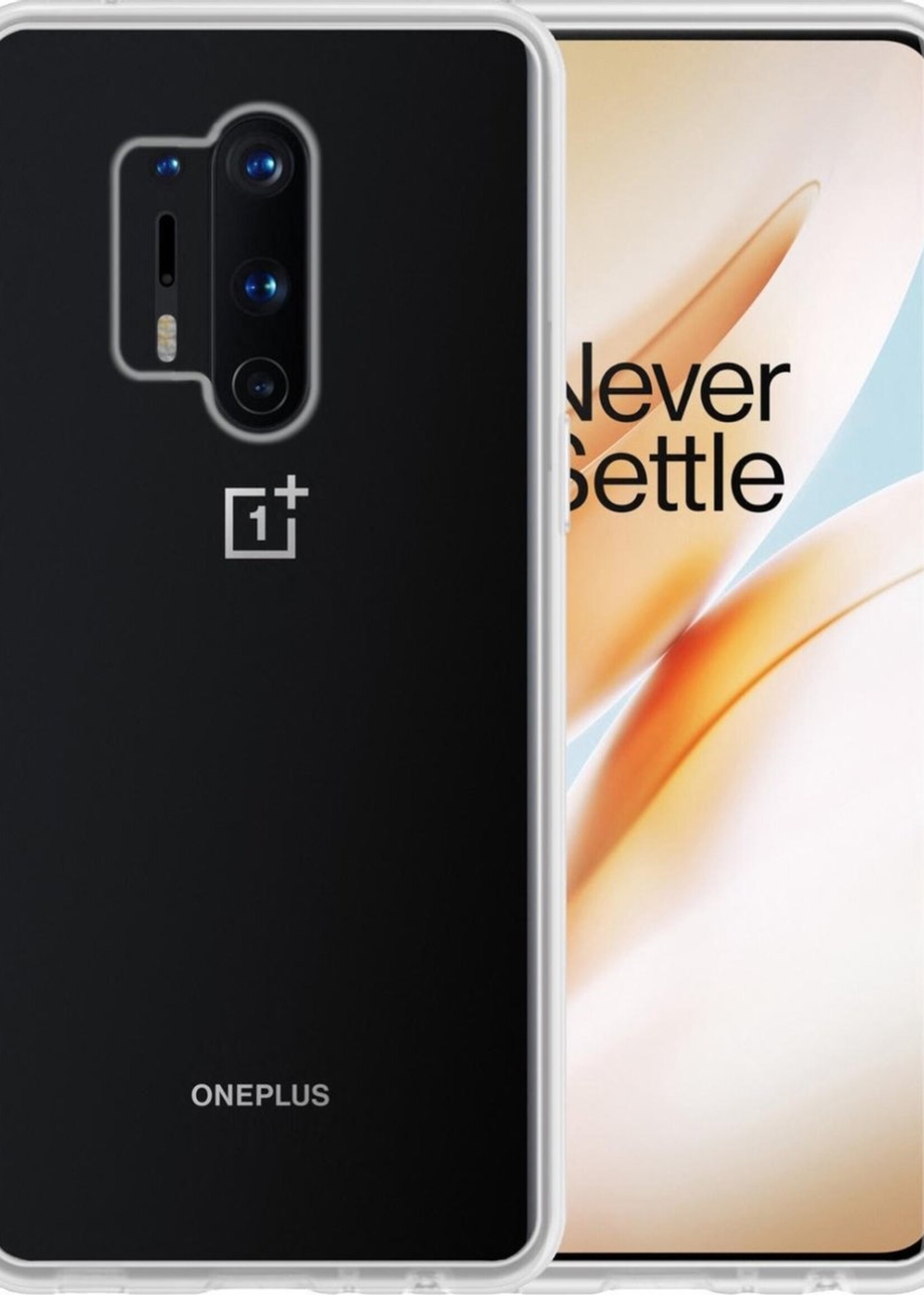 BTH Hoesje Geschikt voor OnePlus 8 Pro Hoesje Siliconen Case Hoes - Hoes Geschikt voor OnePlus 8 Pro Hoes Cover Case - Transparant