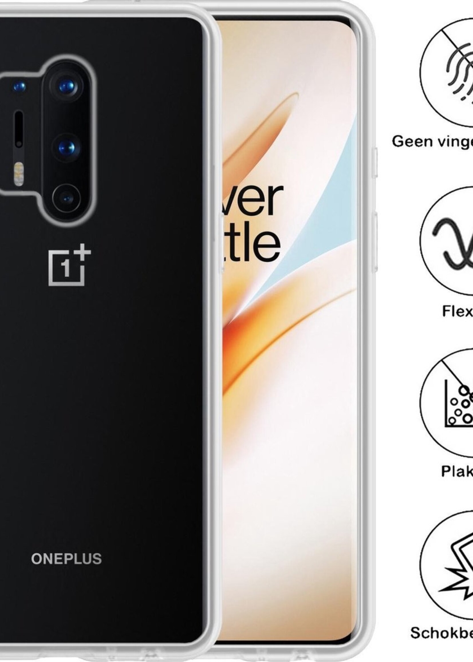 BTH Hoesje Geschikt voor OnePlus 8 Pro Hoesje Siliconen Case Hoes - Hoes Geschikt voor OnePlus 8 Pro Hoes Cover Case - Transparant