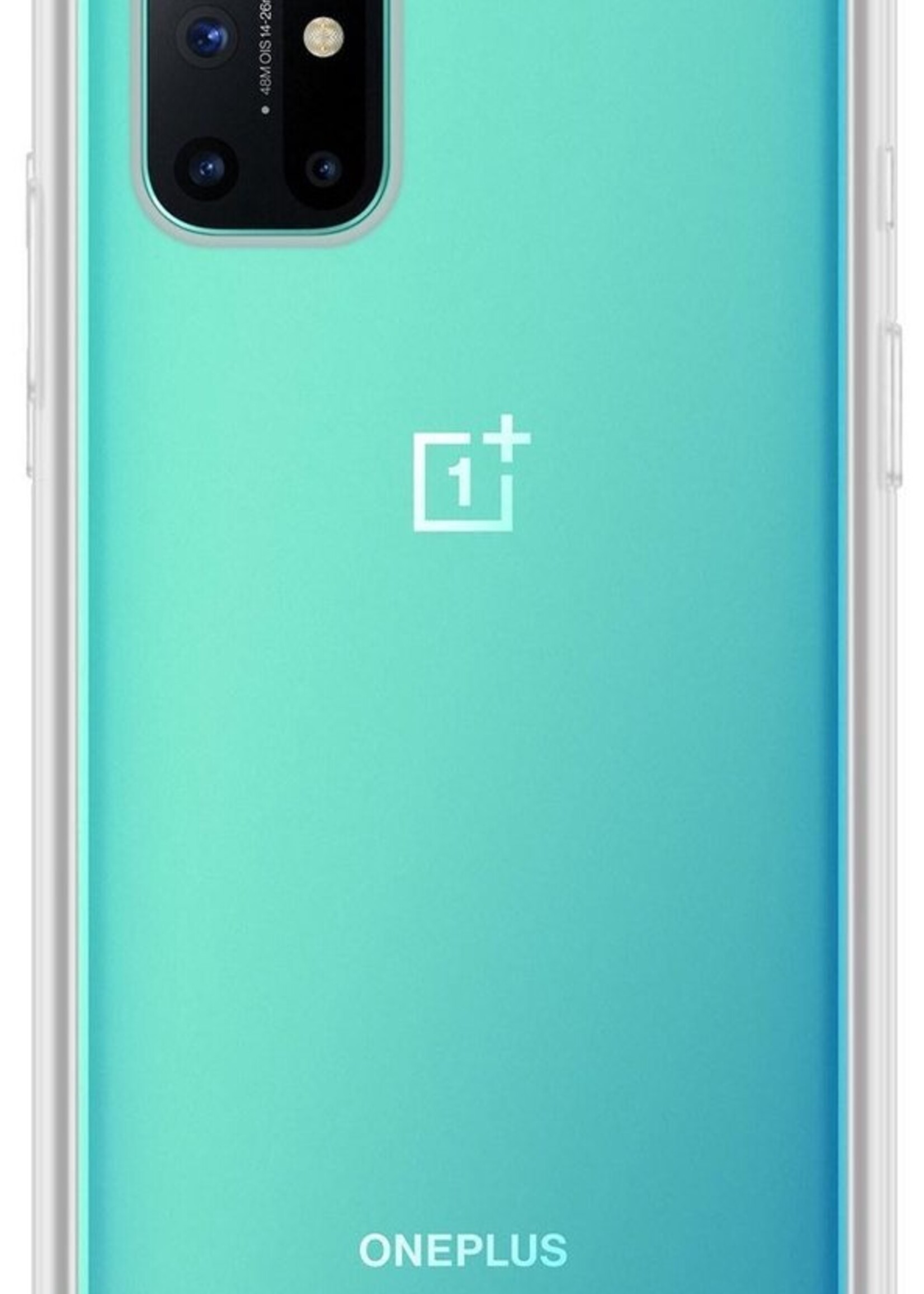 BTH Hoesje Geschikt voor OnePlus 8T Hoesje Siliconen Shock Proof Case Hoes - Hoes Geschikt voor OnePlus 8T Hoes Cover Case Shockproof - Transparant - 2 PACK