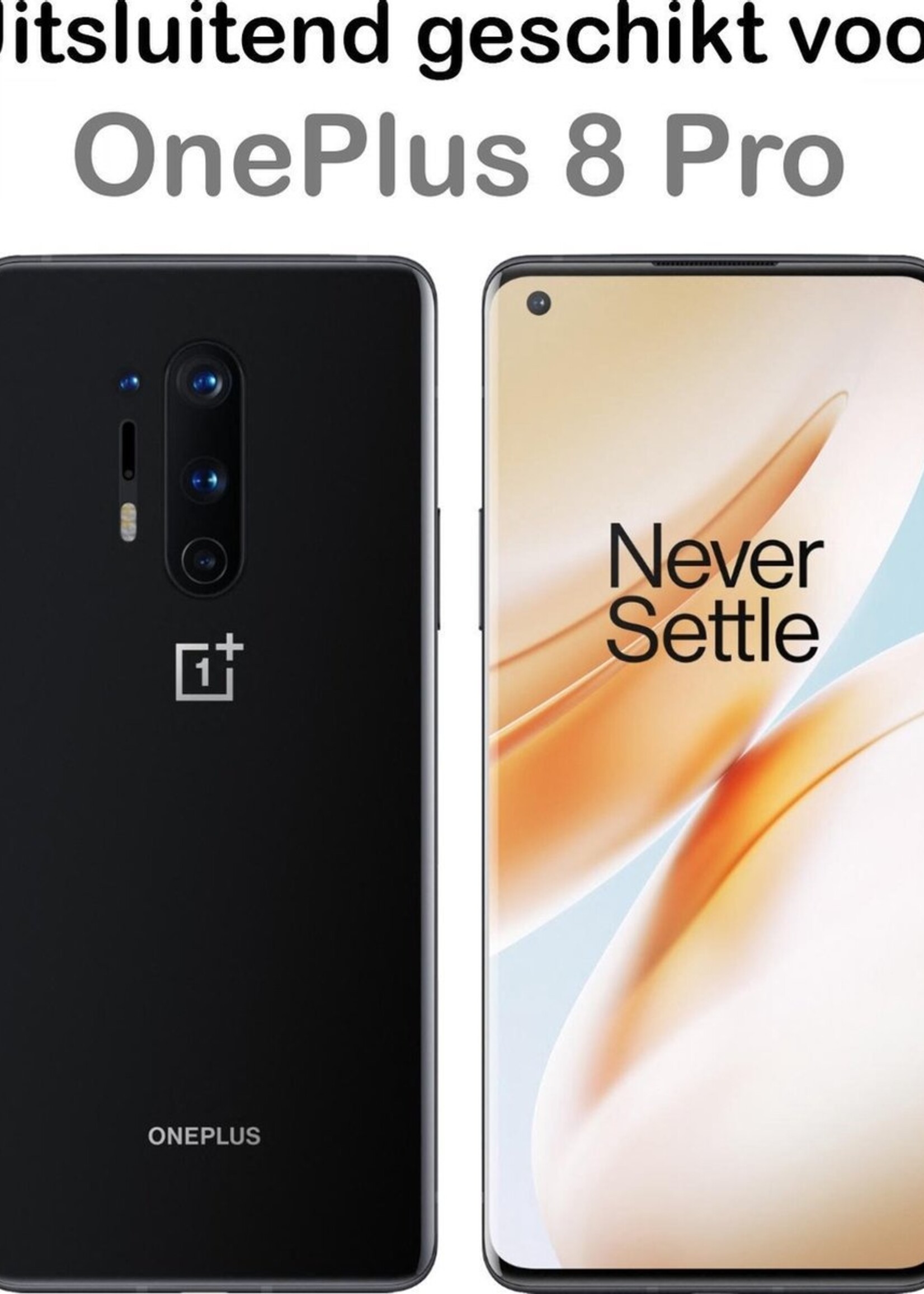 BTH Hoesje Geschikt voor OnePlus 8 Pro Hoesje Siliconen Shock Proof Case Hoes - Hoes Geschikt voor OnePlus 8 Pro Hoes Cover Case Shockproof - Transparant - 2 PACK
