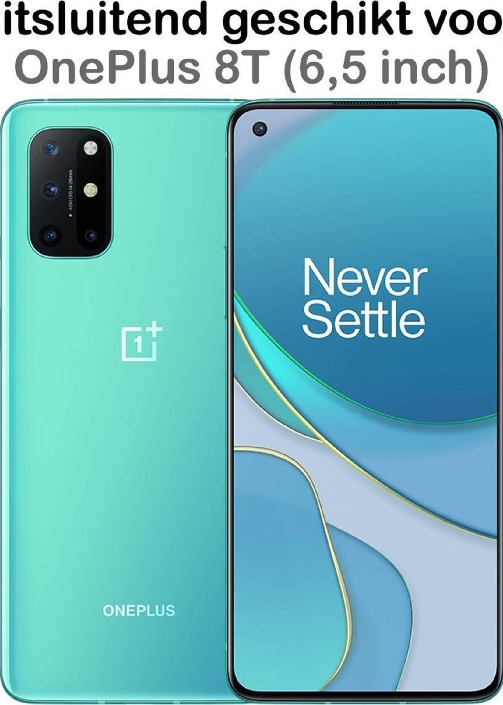 BTH Hoesje Geschikt voor OnePlus 8T Hoesje Siliconen Shock Proof Case Hoes Met Screenprotector - Hoes Geschikt voor OnePlus 8T Hoes Cover Case Shockproof - Transparant