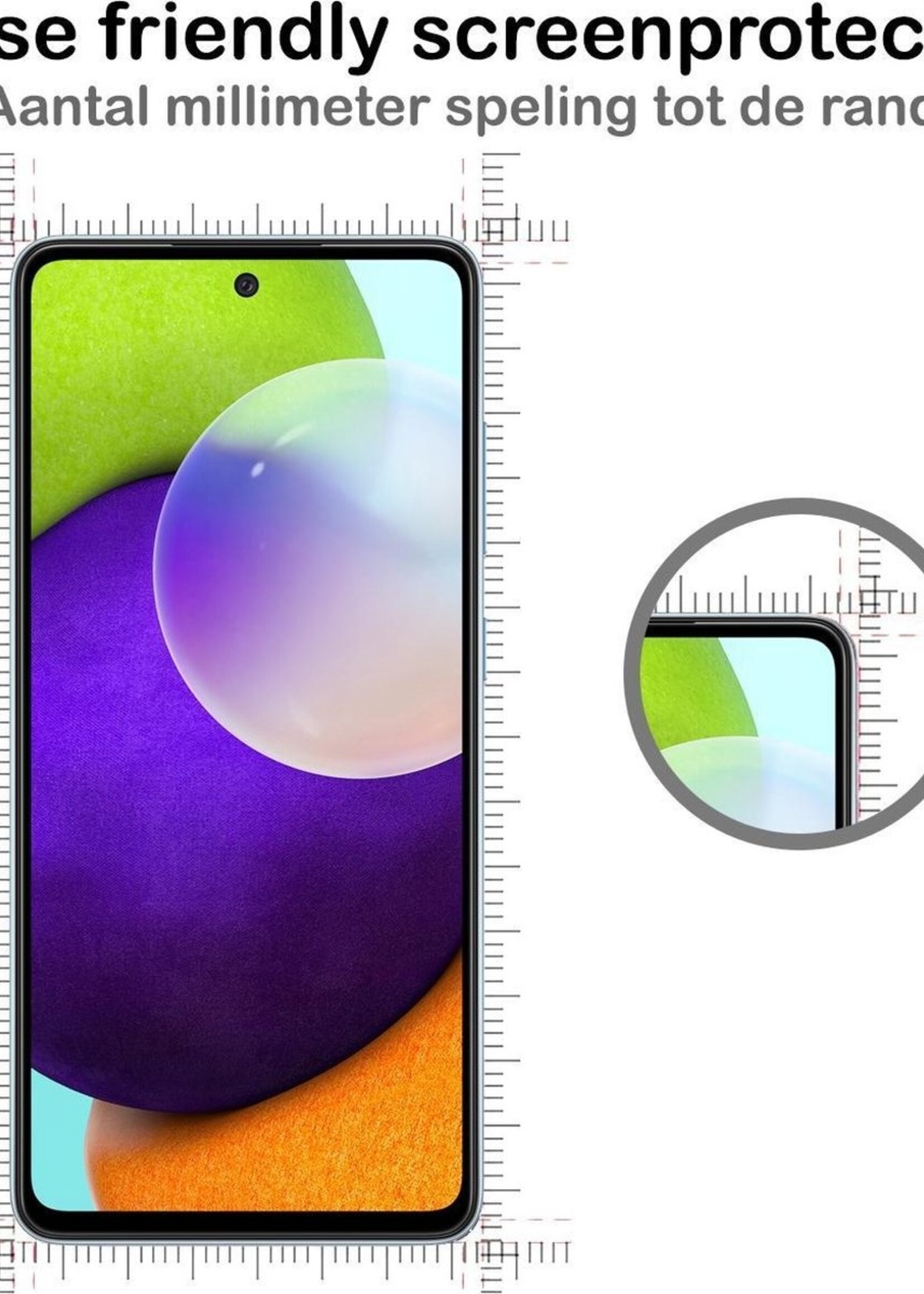 BTH Screenprotector Geschikt voor Samsung A52 Screenprotector Glas Gehard Tempered Glass Full Cover - Screenprotector Geschikt voor Samsung Galaxy A52 Screen Protector Screen Cover