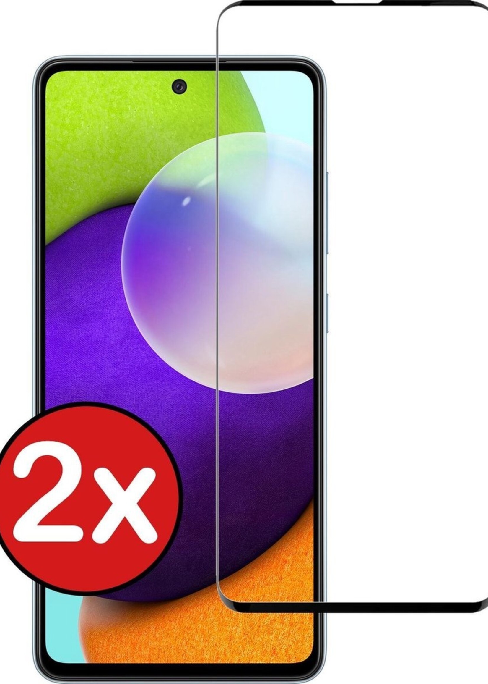 BTH Screenprotector Geschikt voor Samsung A52 Screenprotector Glas Gehard Tempered Glass Full Cover - Screenprotector Geschikt voor Samsung Galaxy A52 Screen Protector Screen Cover - 2 PACK