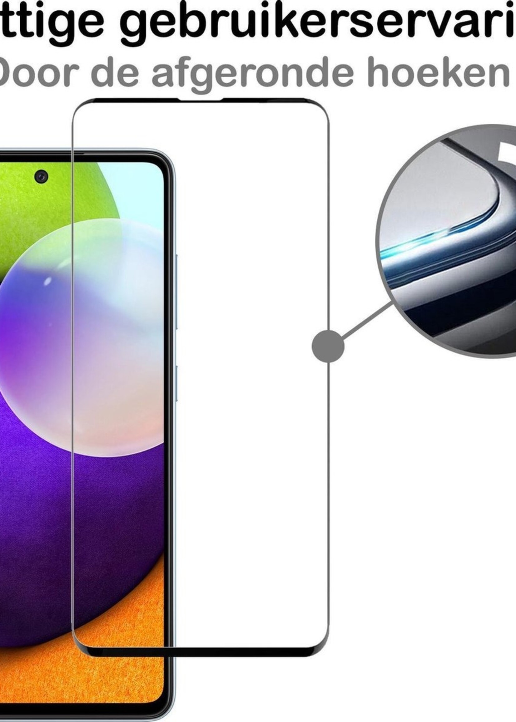 BTH Screenprotector Geschikt voor Samsung A52 Screenprotector Glas Gehard Tempered Glass Full Cover - Screenprotector Geschikt voor Samsung Galaxy A52 Screen Protector Screen Cover - 2 PACK