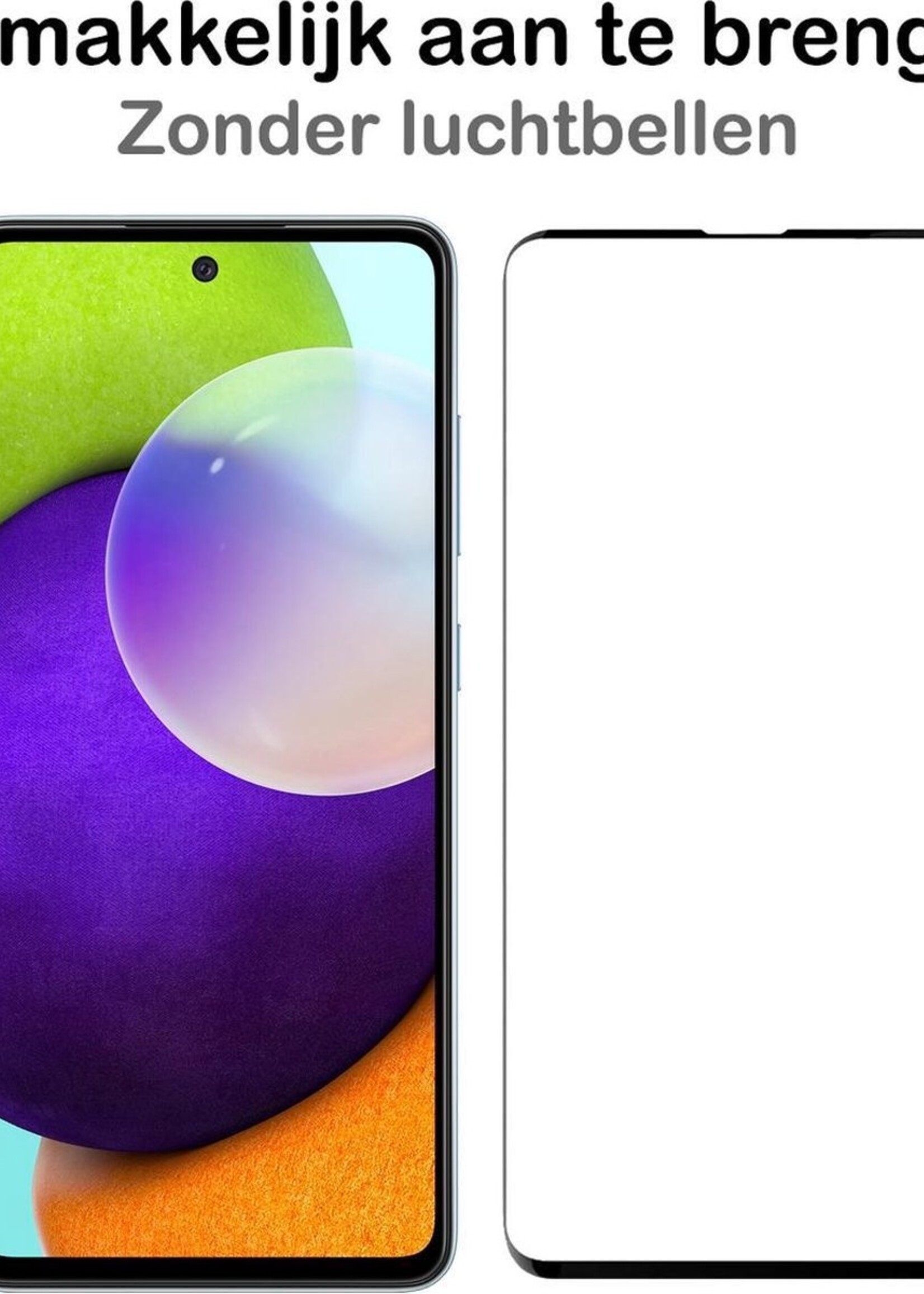 BTH Screenprotector Geschikt voor Samsung A52 Screenprotector Glas Gehard Tempered Glass Full Cover - Screenprotector Geschikt voor Samsung Galaxy A52 Screen Protector Screen Cover - 2 PACK