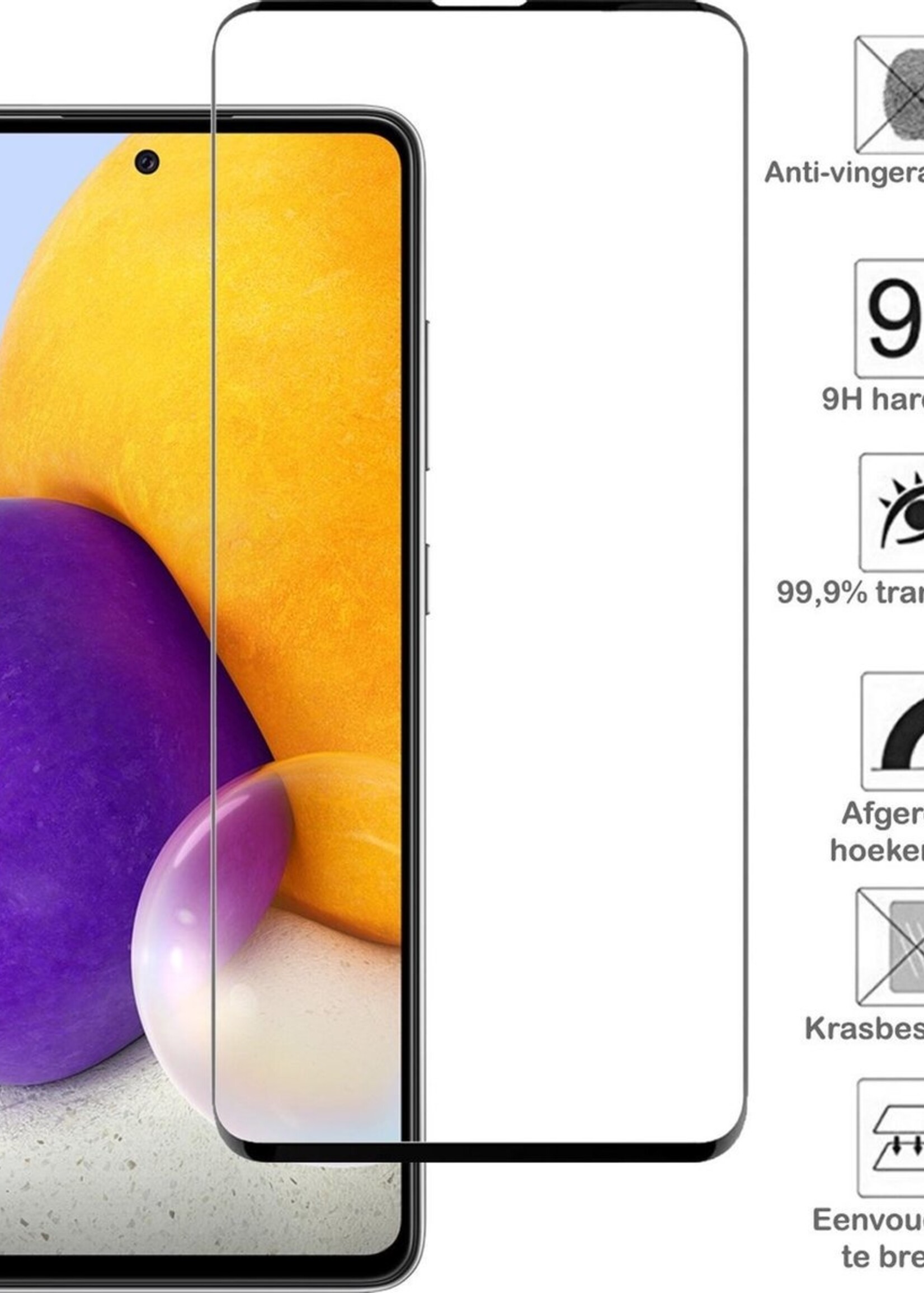 BTH Screenprotector Geschikt voor Samsung A72 Screenprotector Glas Gehard Tempered Glass Full Cover - Screenprotector Geschikt voor Samsung Galaxy A72 Screen Protector Screen Cover
