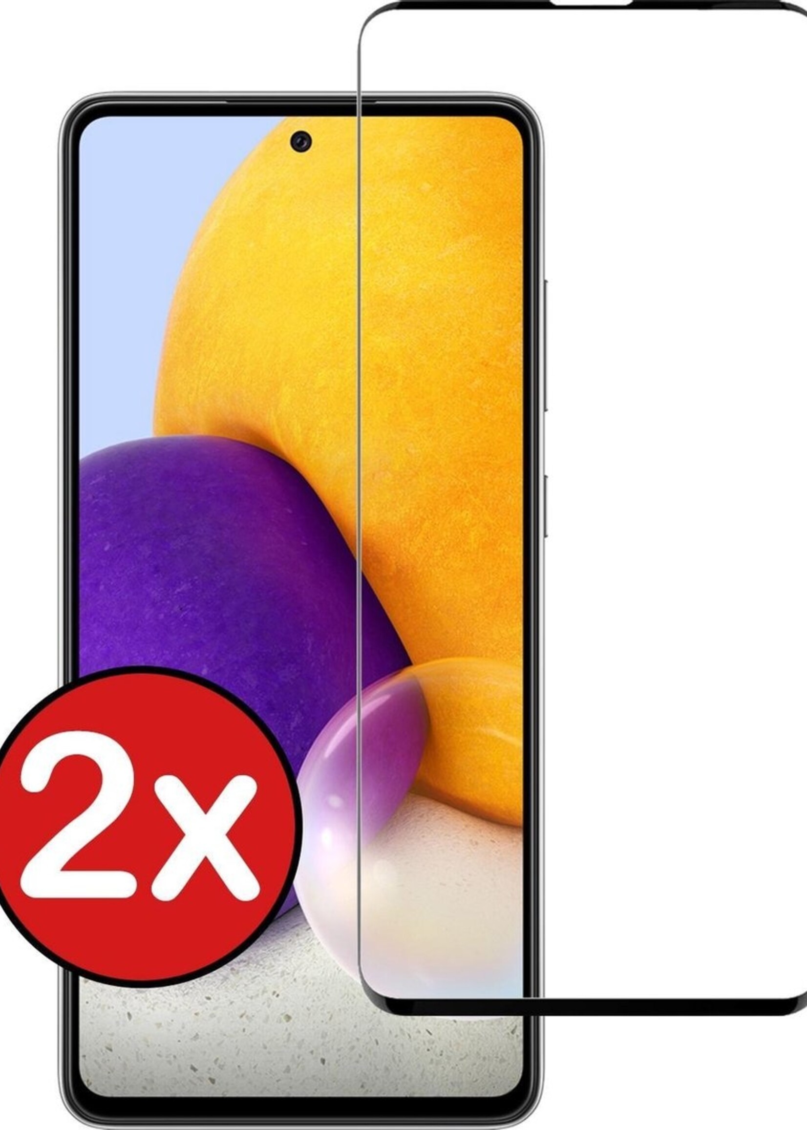 BTH Screenprotector Geschikt voor Samsung A72 Screenprotector Glas Gehard Tempered Glass Full Cover - Screenprotector Geschikt voor Samsung Galaxy A72 Screen Protector Screen Cover - 2 PACK