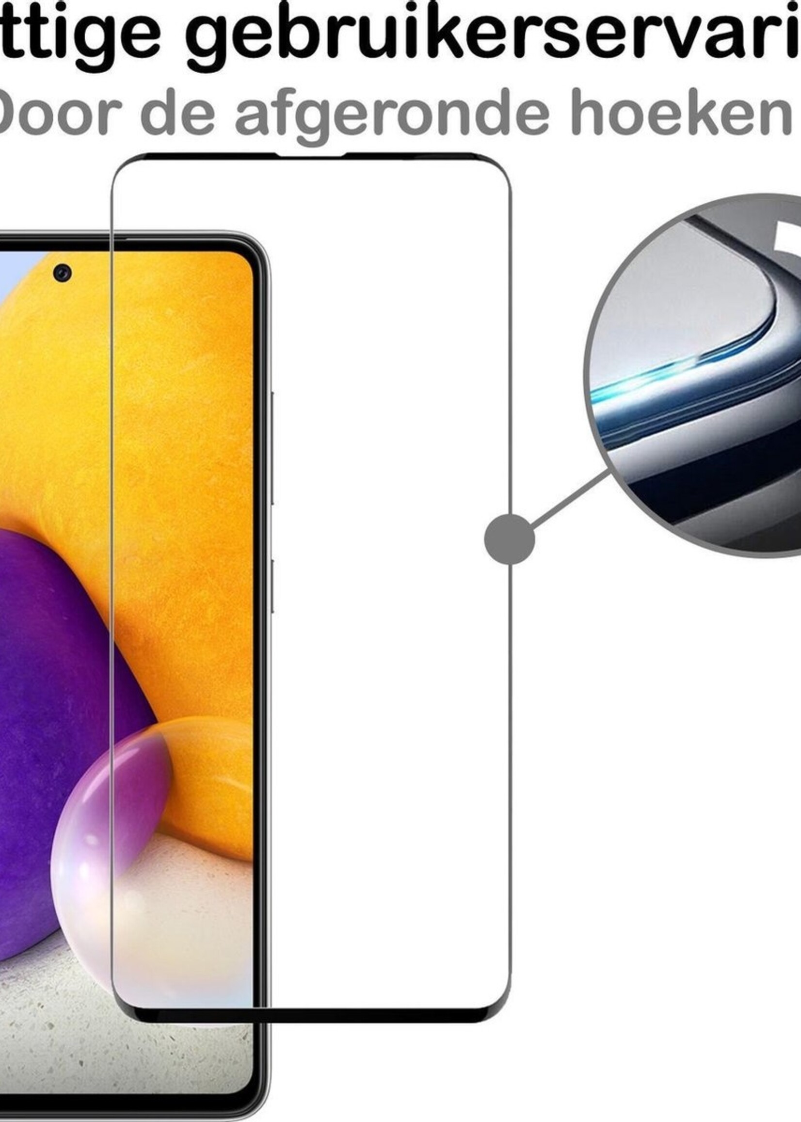 BTH Screenprotector Geschikt voor Samsung A72 Screenprotector Glas Gehard Tempered Glass Full Cover - Screenprotector Geschikt voor Samsung Galaxy A72 Screen Protector Screen Cover - 2 PACK