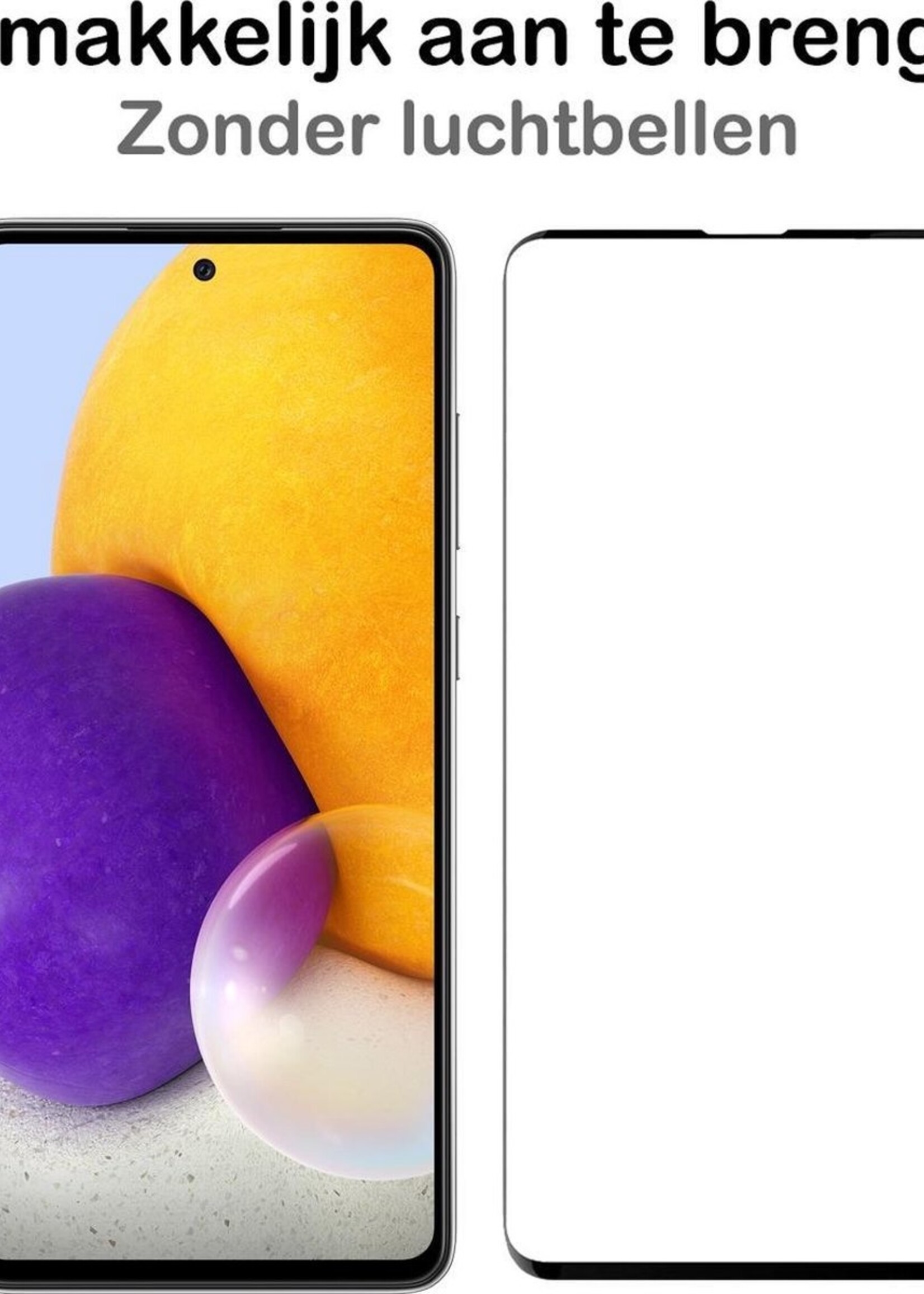 BTH Screenprotector Geschikt voor Samsung A72 Screenprotector Glas Gehard Tempered Glass Full Cover - Screenprotector Geschikt voor Samsung Galaxy A72 Screen Protector Screen Cover - 2 PACK
