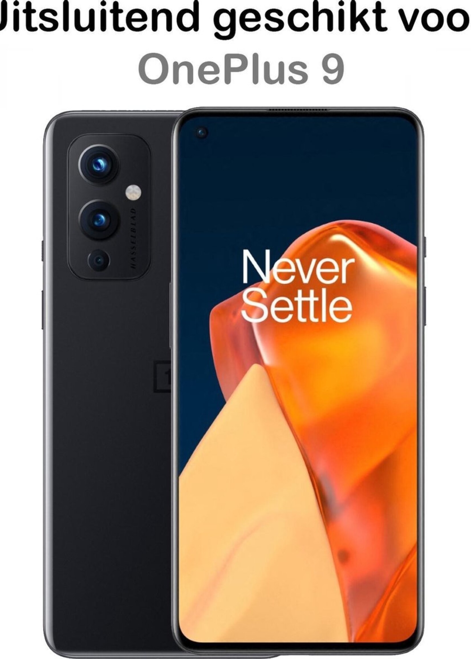 BTH Hoesje Geschikt voor OnePlus 9 Hoesje Siliconen Shock Proof Case Hoes Met Screenprotector - Hoes Geschikt voor OnePlus 9 Hoes Cover Case Shockproof - Transparant