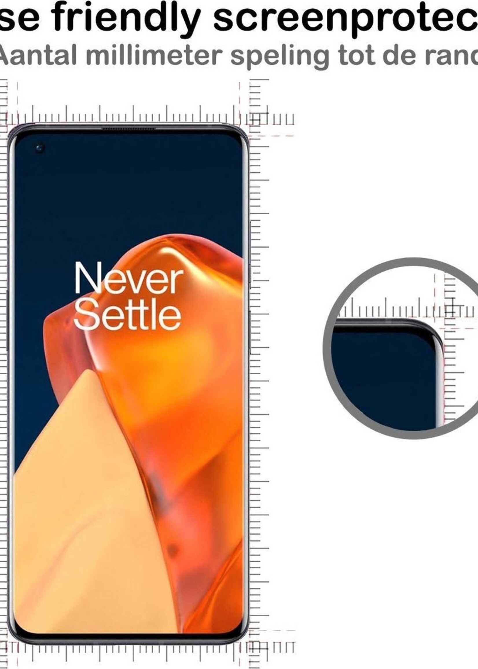 BTH Hoesje Geschikt voor OnePlus 9 Hoesje Siliconen Shock Proof Case Hoes Met Screenprotector - Hoes Geschikt voor OnePlus 9 Hoes Cover Case Shockproof - Transparant
