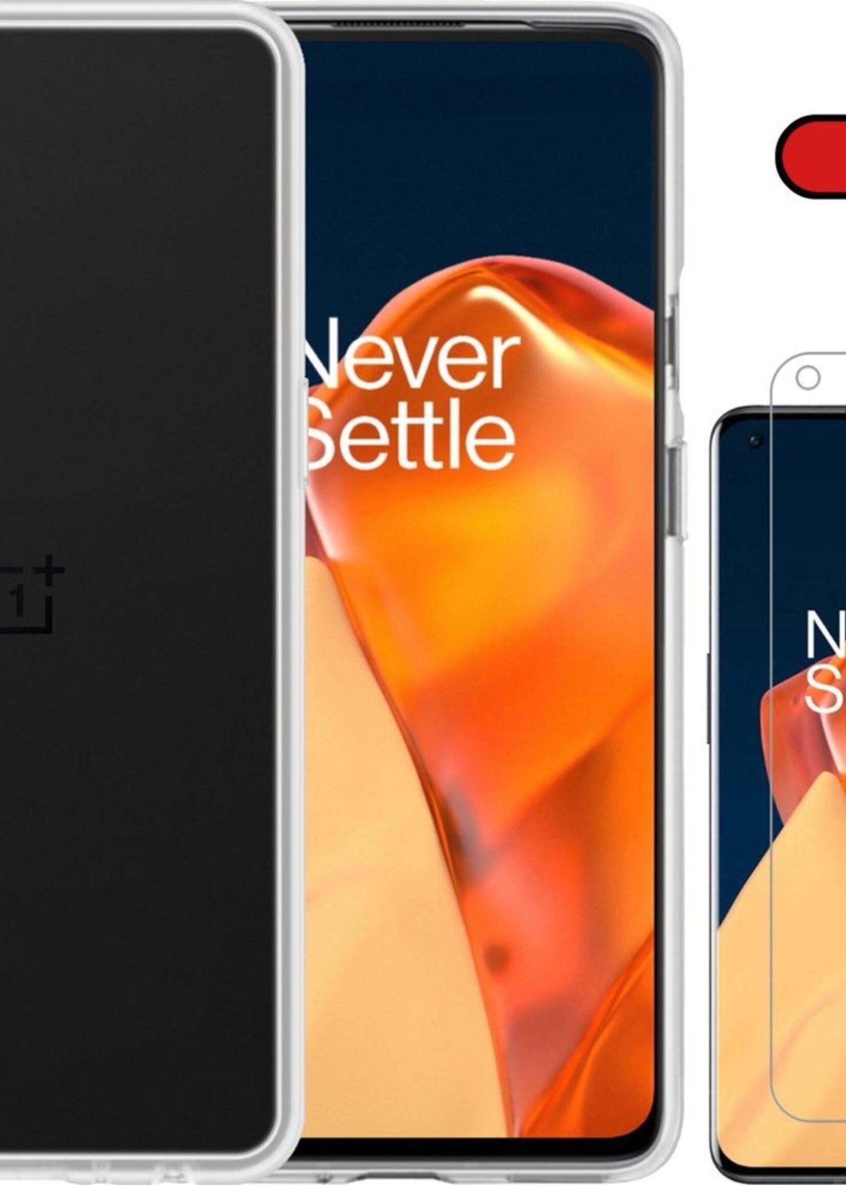 BTH Hoesje Geschikt voor OnePlus 9 Hoesje Siliconen Case Hoes Met Screenprotector - Hoes Geschikt voor OnePlus 9 Hoes Cover Case - Transparant