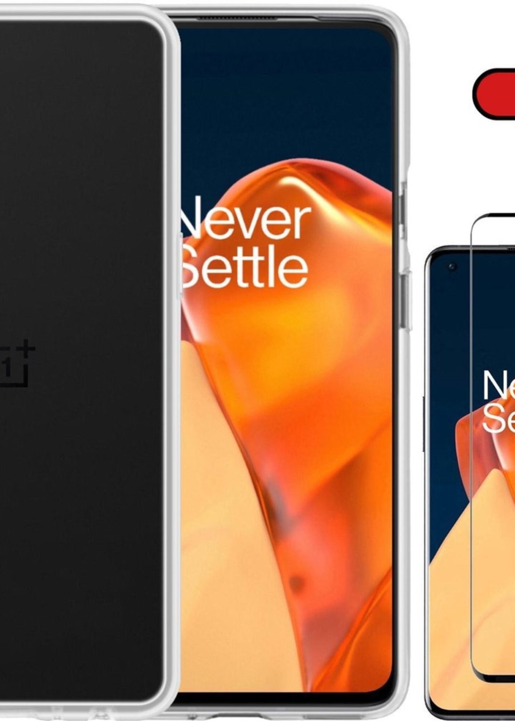 BTH Hoesje Geschikt voor OnePlus 9 Pro Hoesje Siliconen Case Hoes Met Screenprotector - Hoes Geschikt voor OnePlus 9 Pro Hoes Cover Case - Transparant