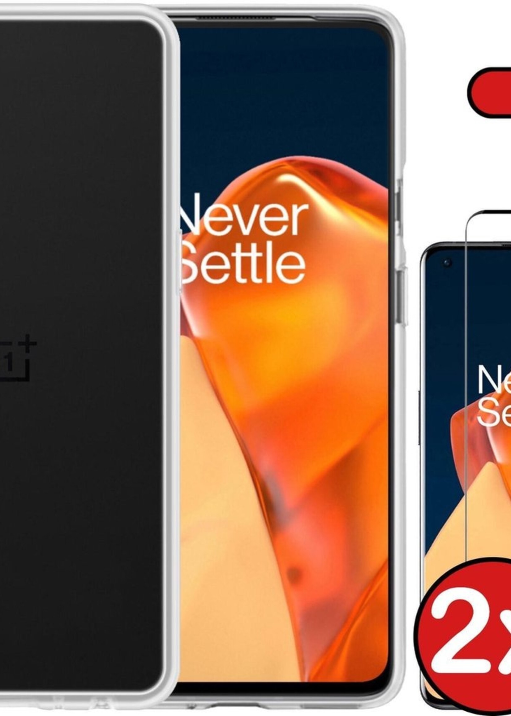 BTH Hoesje Geschikt voor OnePlus 9 Pro Hoesje Siliconen Case Hoes Met 2x Screenprotector - Hoes Geschikt voor OnePlus 9 Pro Hoes Cover Case - Transparant