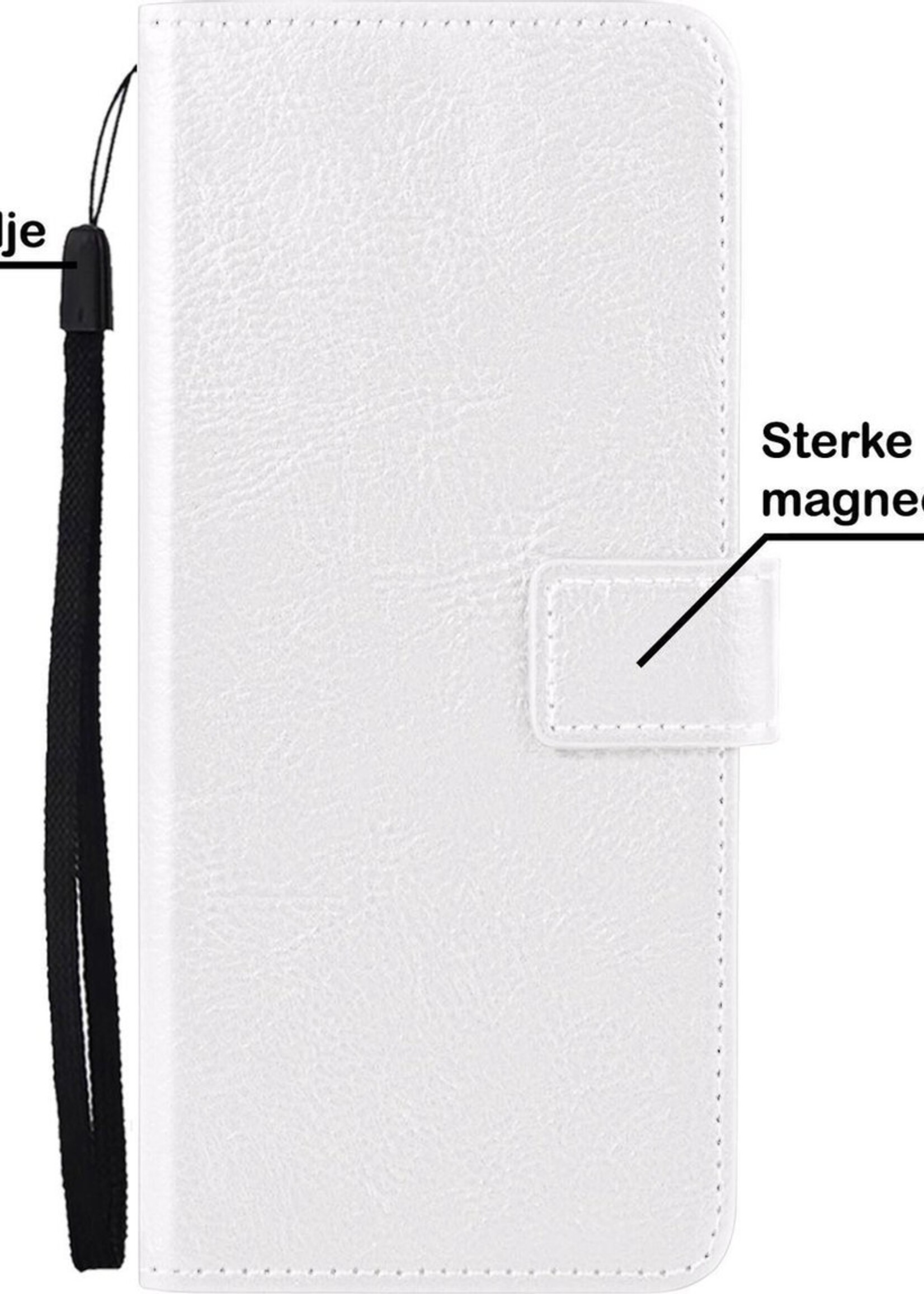 BTH Hoesje Geschikt voor Samsung S20 Hoesje Book Case Hoes Portemonnee Cover Walletcase Met 2x Screenprotector - Hoes Geschikt voor Samsung Galaxy S20 Hoes Bookcase Hoesje - Wit
