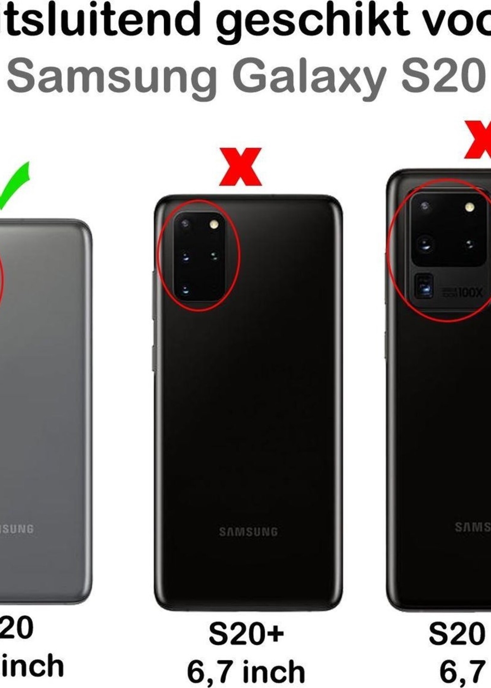 BTH Hoesje Geschikt voor Samsung S20 Hoesje Book Case Hoes Portemonnee Cover Walletcase Met 2x Screenprotector - Hoes Geschikt voor Samsung Galaxy S20 Hoes Bookcase Hoesje - Wit