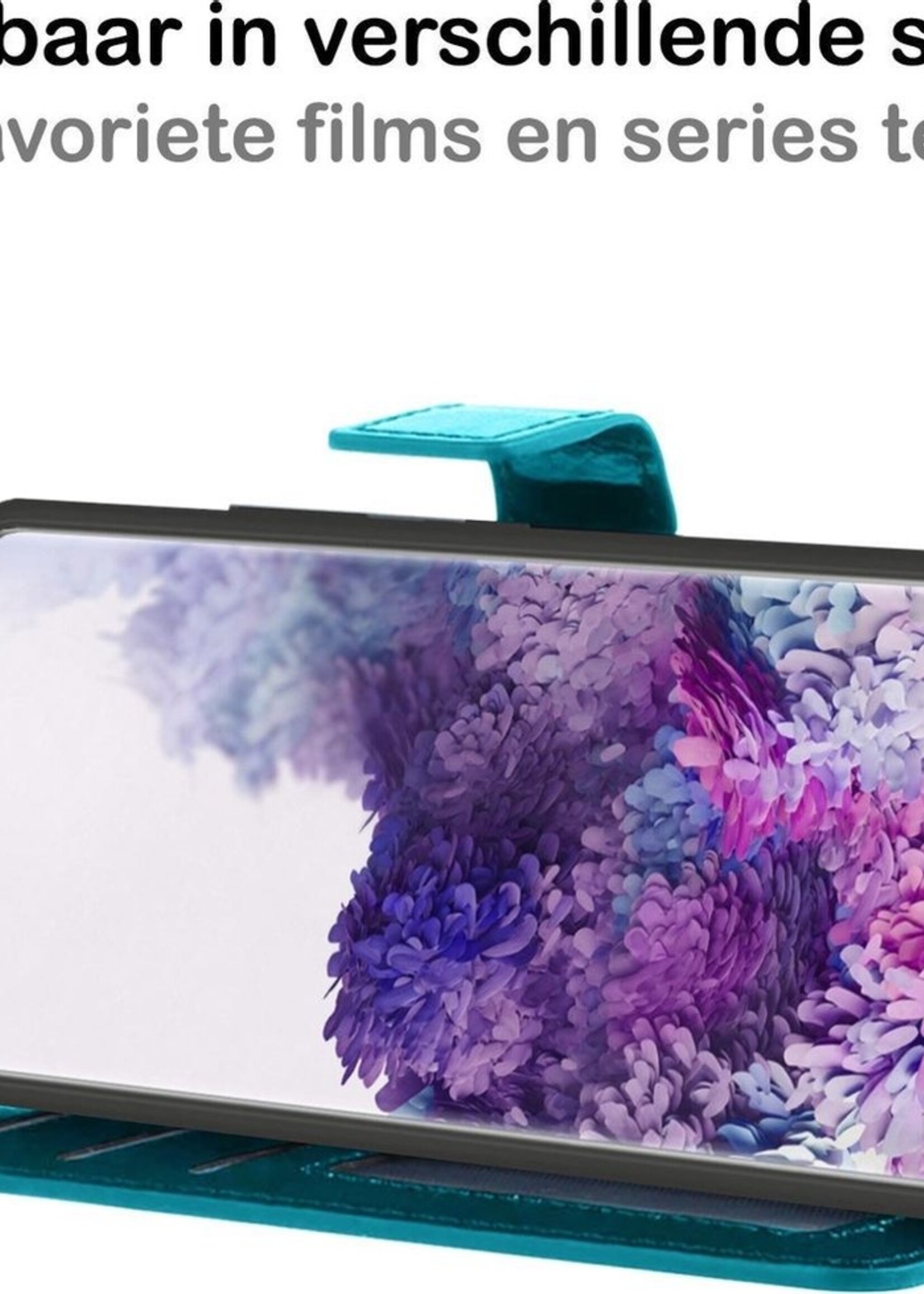 BTH Hoesje Geschikt voor Samsung S20 Plus Hoesje Book Case Hoes Portemonnee Cover Walletcase Met Screenprotector - Hoes Geschikt voor Samsung Galaxy S20 Plus Hoes Bookcase Hoesje - Turquoise