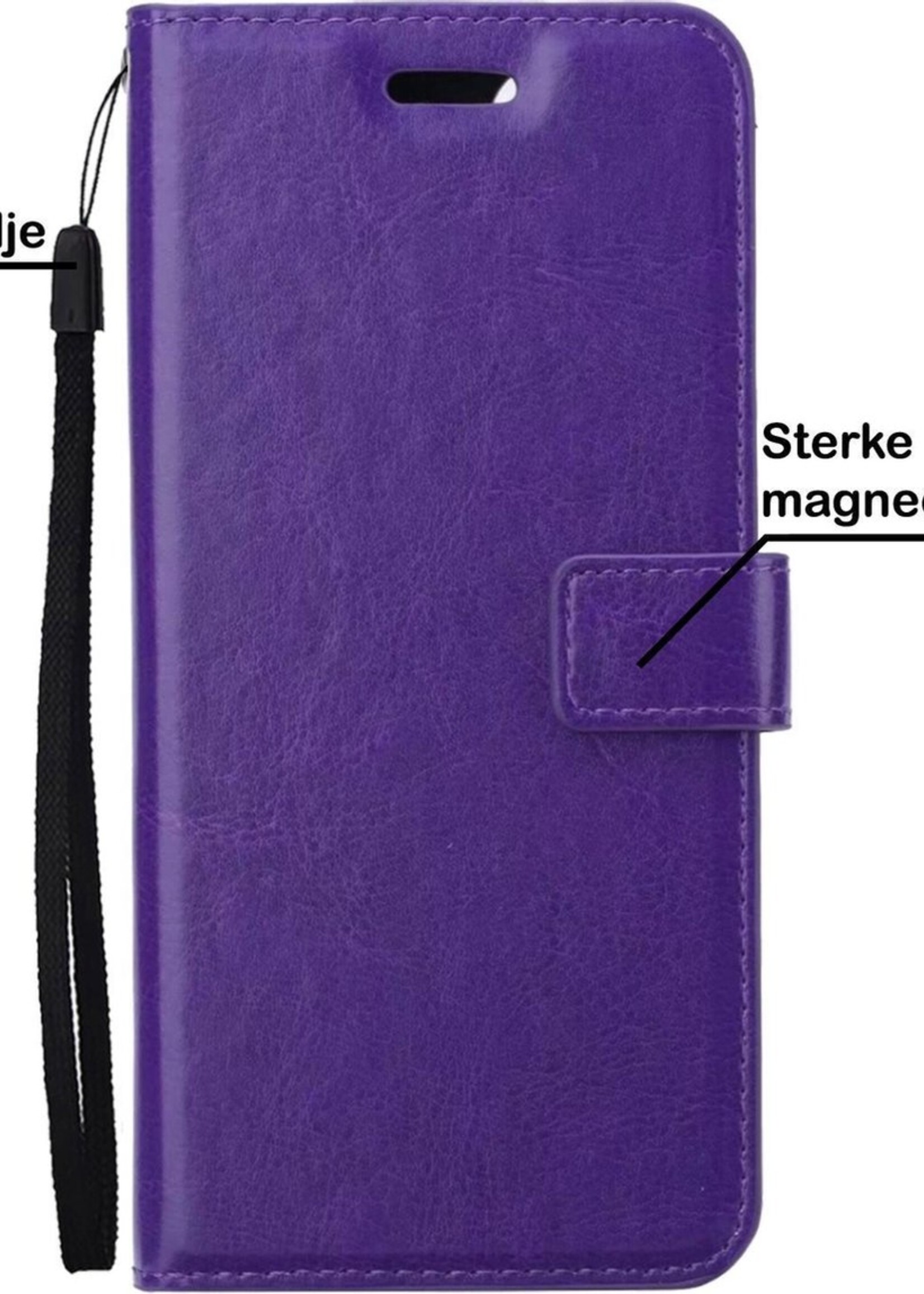 BTH Hoesje Geschikt voor Samsung S20 Plus Hoesje Book Case Hoes Portemonnee Cover Walletcase Met Screenprotector - Hoes Geschikt voor Samsung Galaxy S20 Plus Hoes Bookcase Hoesje - Paars