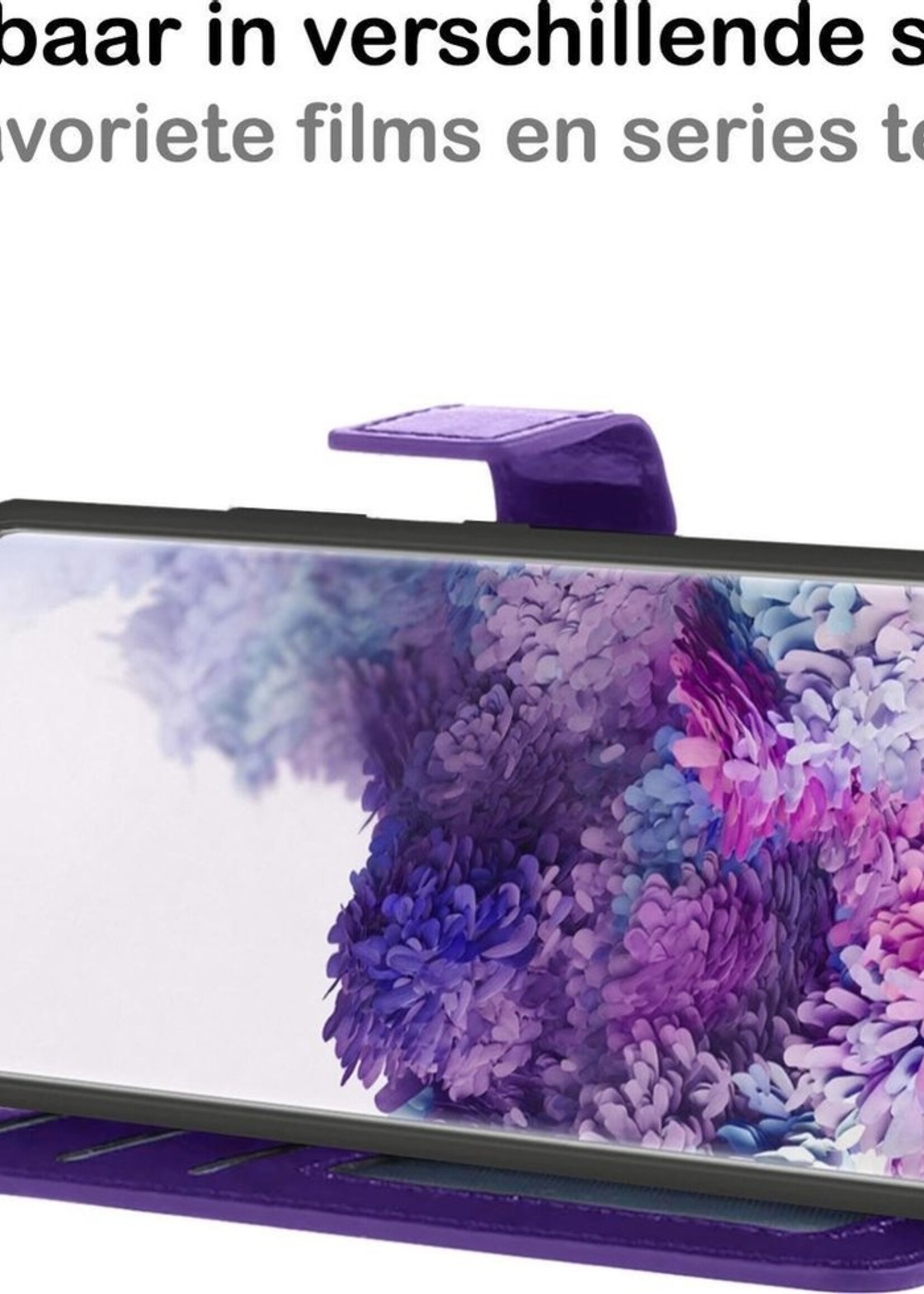 BTH Hoesje Geschikt voor Samsung S20 Plus Hoesje Book Case Hoes Portemonnee Cover Walletcase Met Screenprotector - Hoes Geschikt voor Samsung Galaxy S20 Plus Hoes Bookcase Hoesje - Paars
