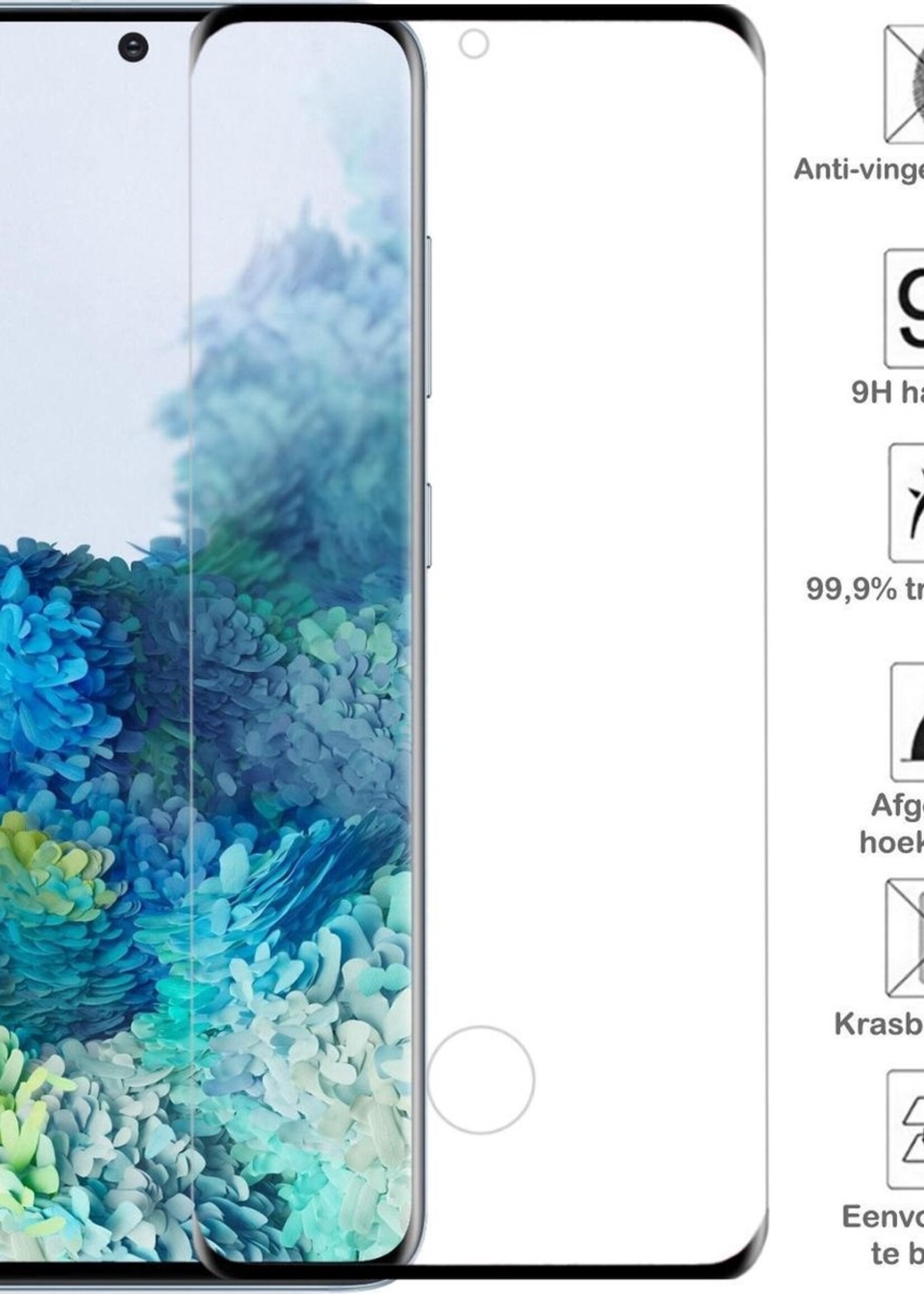 BTH Hoesje Geschikt voor Samsung S20 Plus Hoesje Book Case Hoes Portemonnee Cover Walletcase Met Screenprotector - Hoes Geschikt voor Samsung Galaxy S20 Plus Hoes Bookcase Hoesje - Paars
