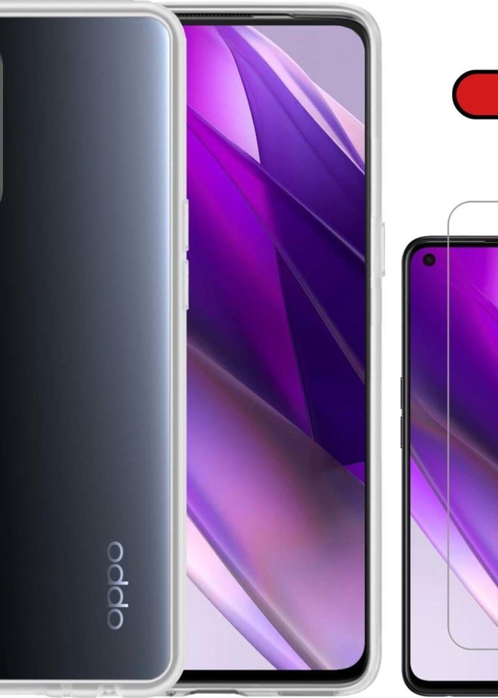 BTH Hoesje Geschikt voor OPPO Find X3 Lite Hoesje Siliconen Case Hoes Met Screenprotector - Hoes Geschikt voor OPPO X3 Lite Hoes Cover Case - Transparant