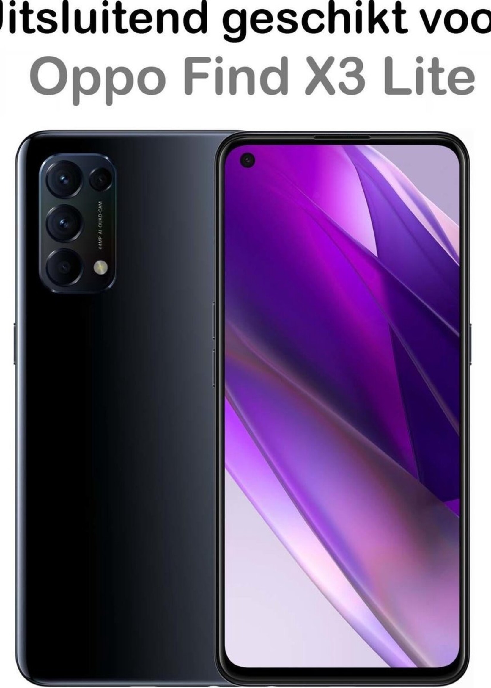 BTH Hoesje Geschikt voor OPPO Find X3 Lite Hoesje Siliconen Case Hoes Met Screenprotector - Hoes Geschikt voor OPPO X3 Lite Hoes Cover Case - Transparant