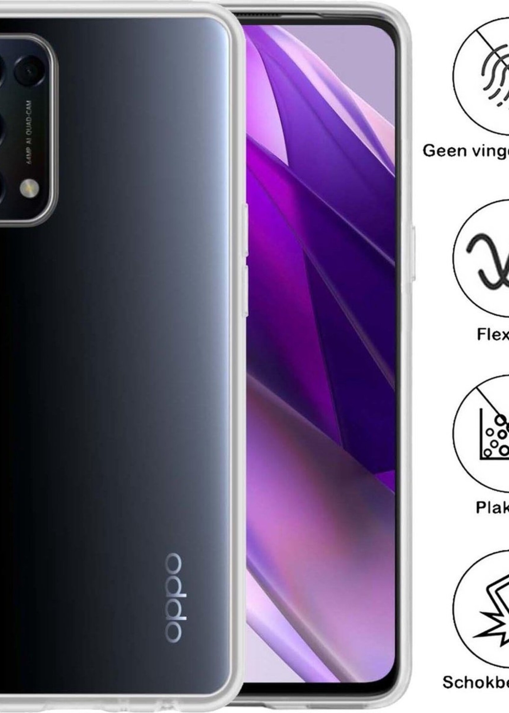 BTH Hoesje Geschikt voor OPPO Find X3 Lite Hoesje Siliconen Case Hoes Met 2x Screenprotector - Hoes Geschikt voor OPPO X3 Lite Hoes Cover Case - Transparant