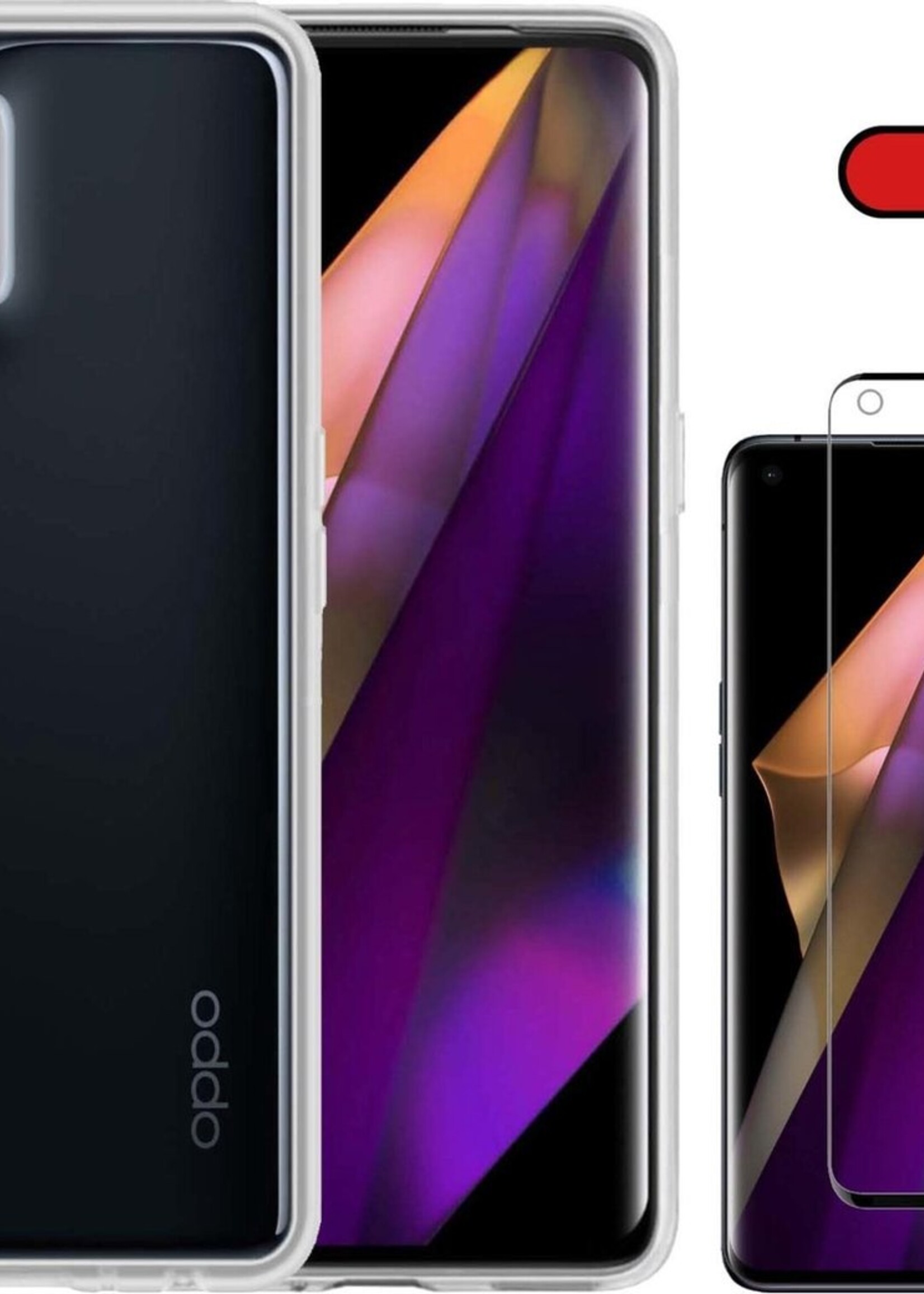 BTH Hoesje Geschikt voor OPPO Find X3 Pro Hoesje Siliconen Case Hoes Met Screenprotector - Hoes Geschikt voor OPPO X3 Pro Hoes Cover Case - Transparant