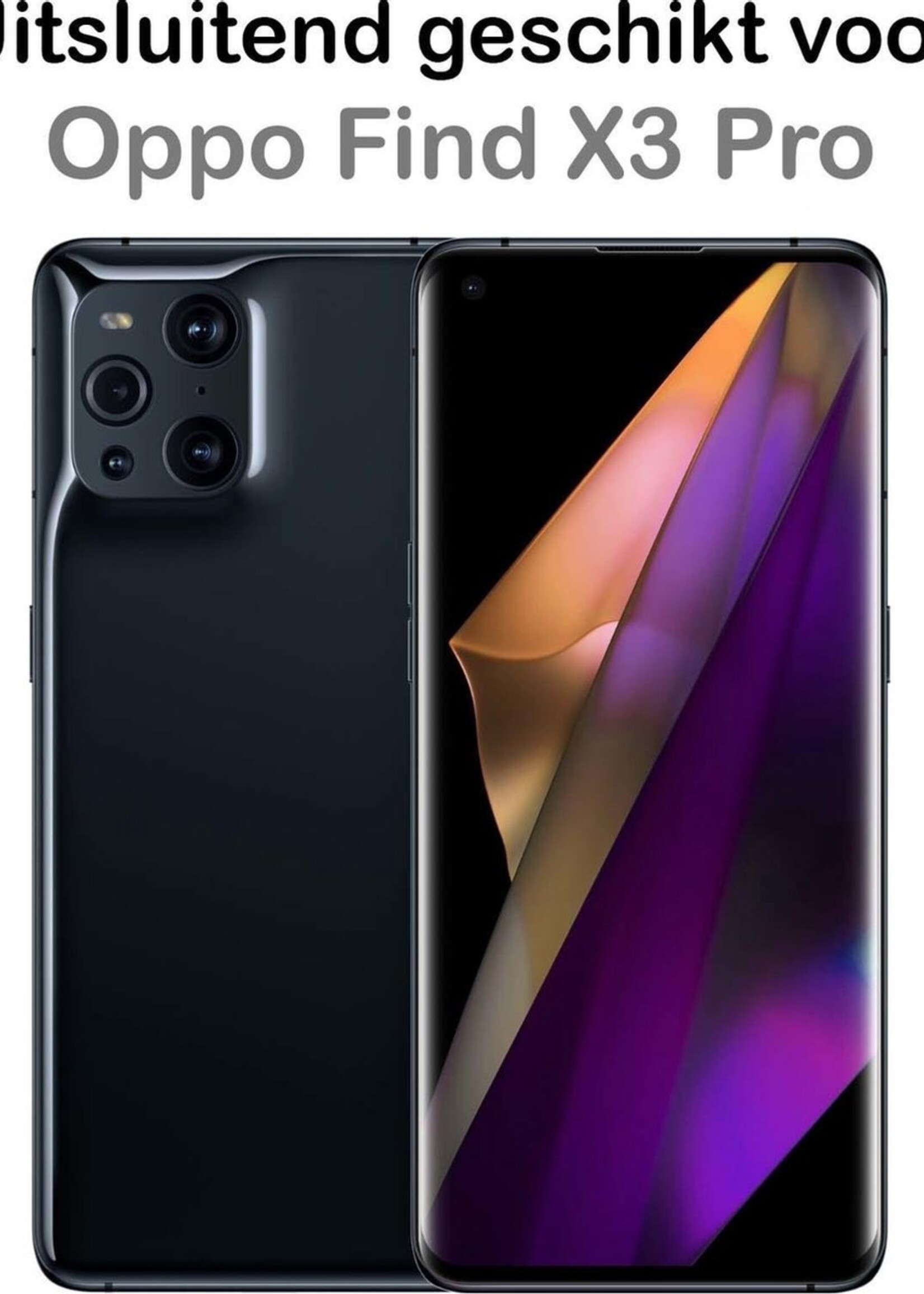 BTH Hoesje Geschikt voor OPPO Find X3 Pro Hoesje Siliconen Case Hoes Met 2x Screenprotector - Hoes Geschikt voor OPPO X3 Pro Hoes Cover Case - Transparant