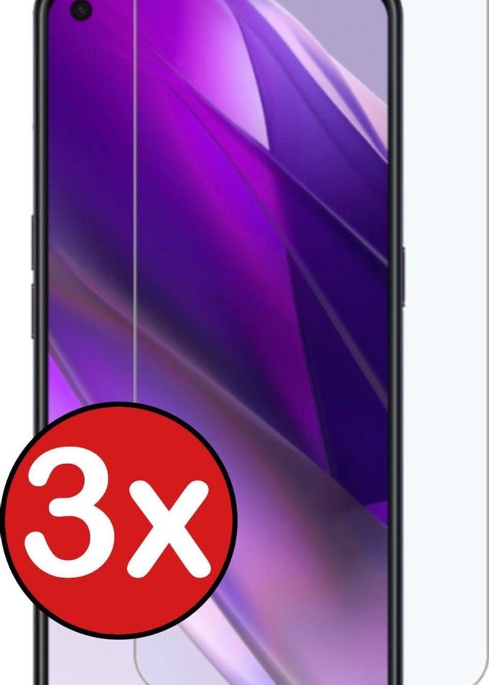 BTH Screenprotector Geschikt voor OPPO Find X3 Lite Screenprotector Glas Gehard Tempered Glass - Screenprotector Geschikt voor OPPO X3 Lite Screen Protector Screen Cover - 3 PACK