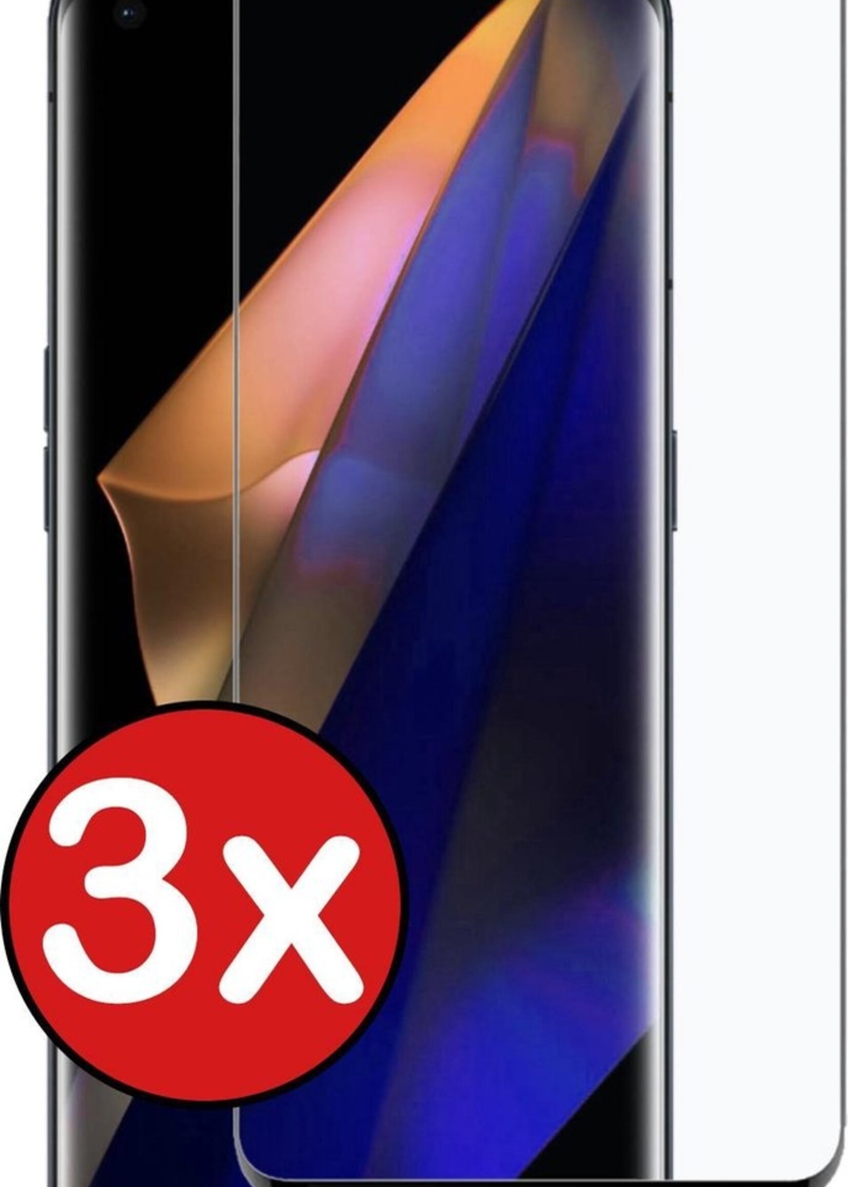 BTH Screenprotector Geschikt voor OPPO Find X3 Neo Screenprotector Glas Gehard Tempered Glass - Screenprotector Geschikt voor OPPO X3 Neo Screen Protector Screen Cover - 3 PACK